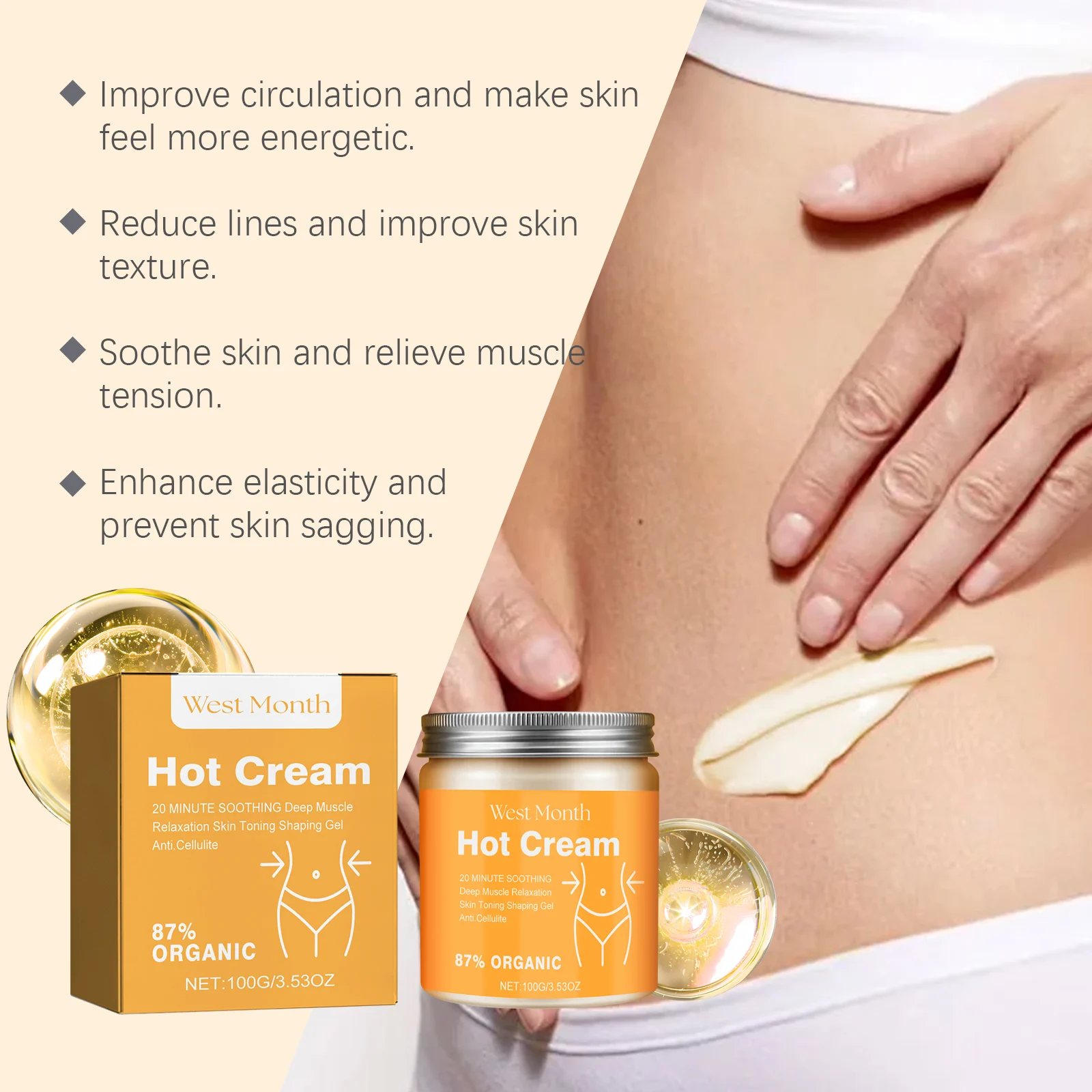 Body Firming Cream with Ginger Extract & Hyaluronic Acid for Toning, Slimming & Cellulite Reduction 8 body firming slimming cream 100g wes qpjxsbzy desc 8
