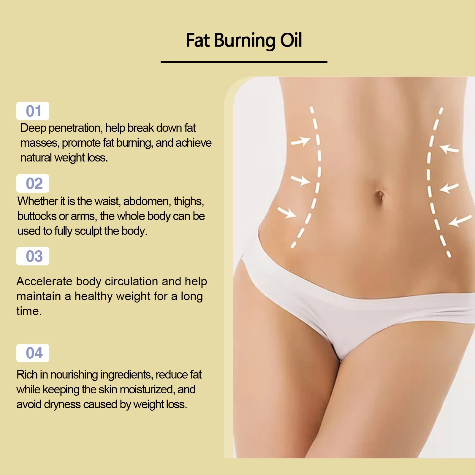 Body Slimming Oil for Fat Burning & Firming - 100ml Moisturizing Massage Oil 5 body slimming fat burning firming oil 100ml wes myn6jzt8 desc 5