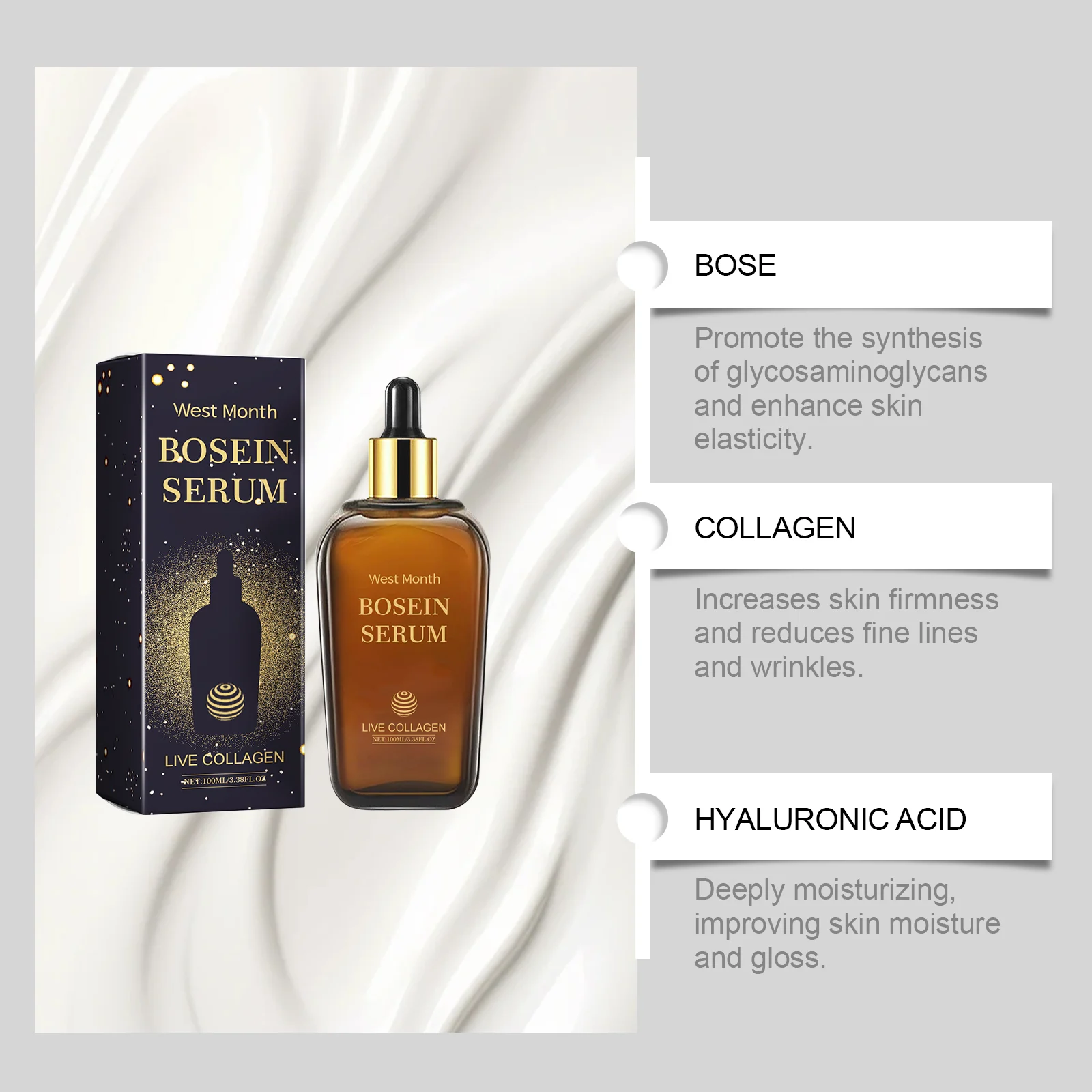 Bosein Serum 100ml with Collagen & Hyaluronic Acid for Deep Moisturizing & Anti-Aging 8 bosein collagen serum 100ml wes jhx3stay desc 8