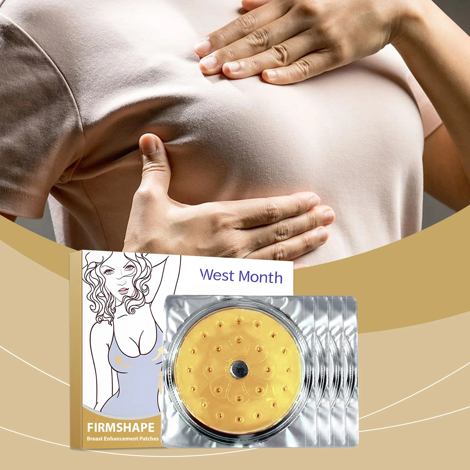 West Month Breast Enhancement Patches for Firming, Lifting, and Daily Care 2 breast enhancement firming patches wes 87p6kunn desc 2