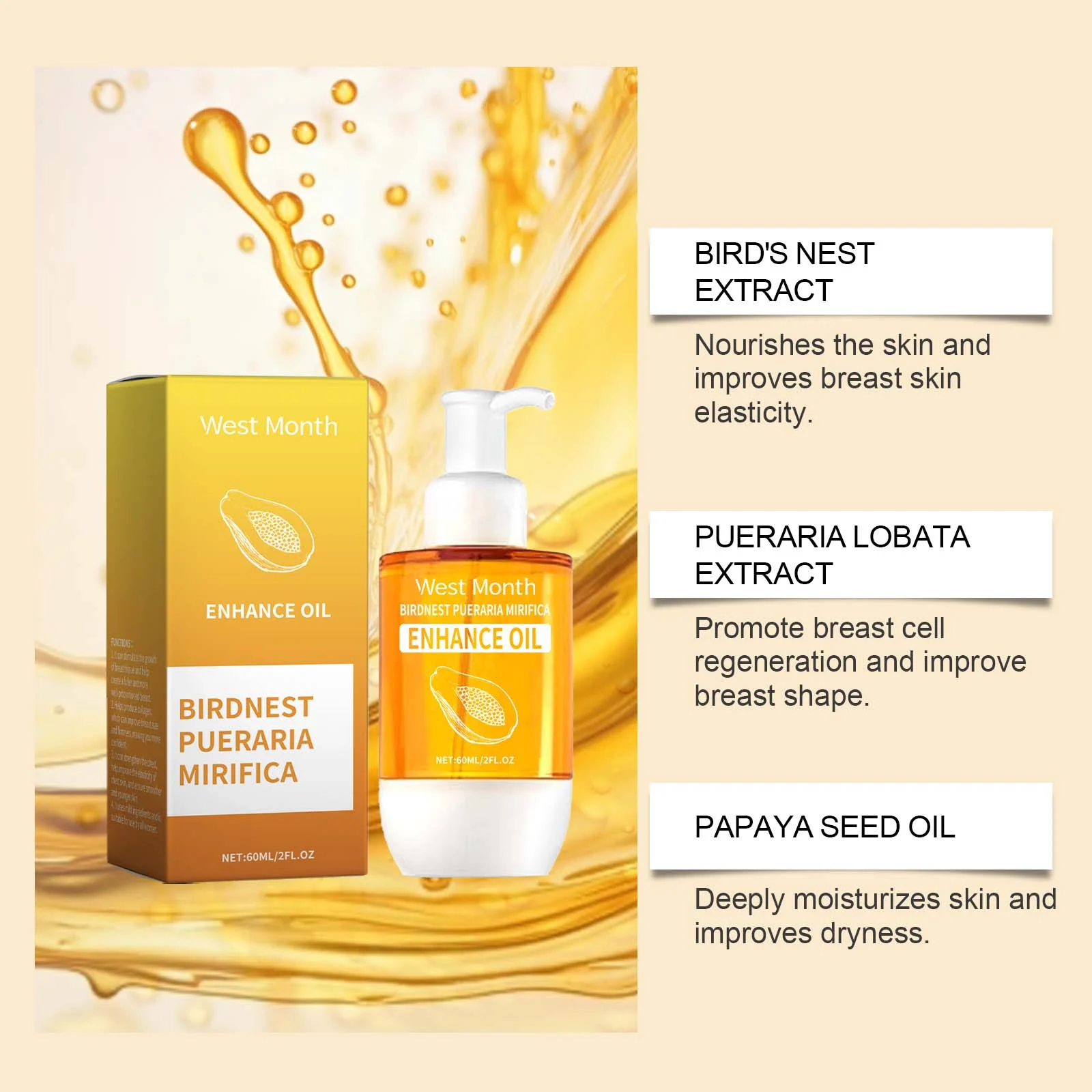 Breast Enhancement Massage Oil 60ml for Firming and Plumping 6 breast enhancement massage oil 60ml wes 65jcngaj desc 6