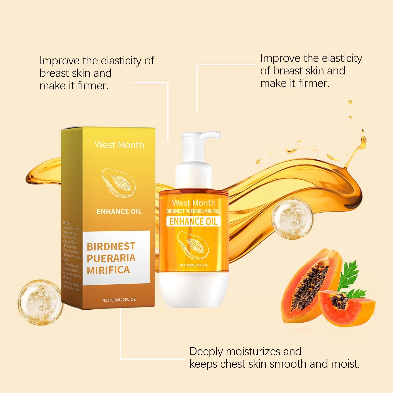 Breast Enhancement Massage Oil 60ml for Firming and Plumping 7 breast enhancement massage oil 60ml wes 65jcngaj desc 7