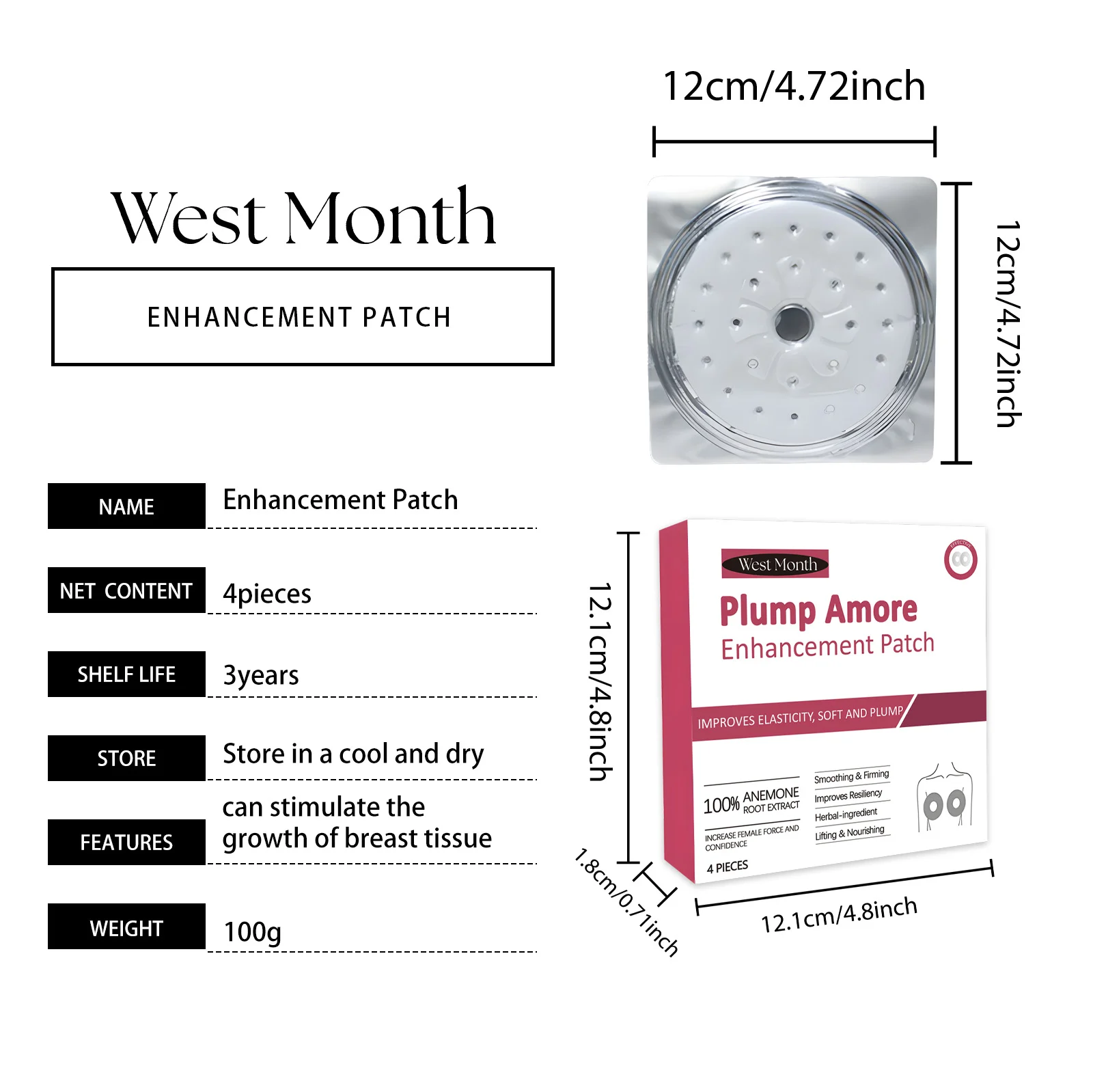 Breast Enhancement Patch Firming & Lifting Nourishing Herbal Infused 4 Pieces 1 breast enhancement patch firming lifting nourishing herbal wes 2rtmhz6p desc 1