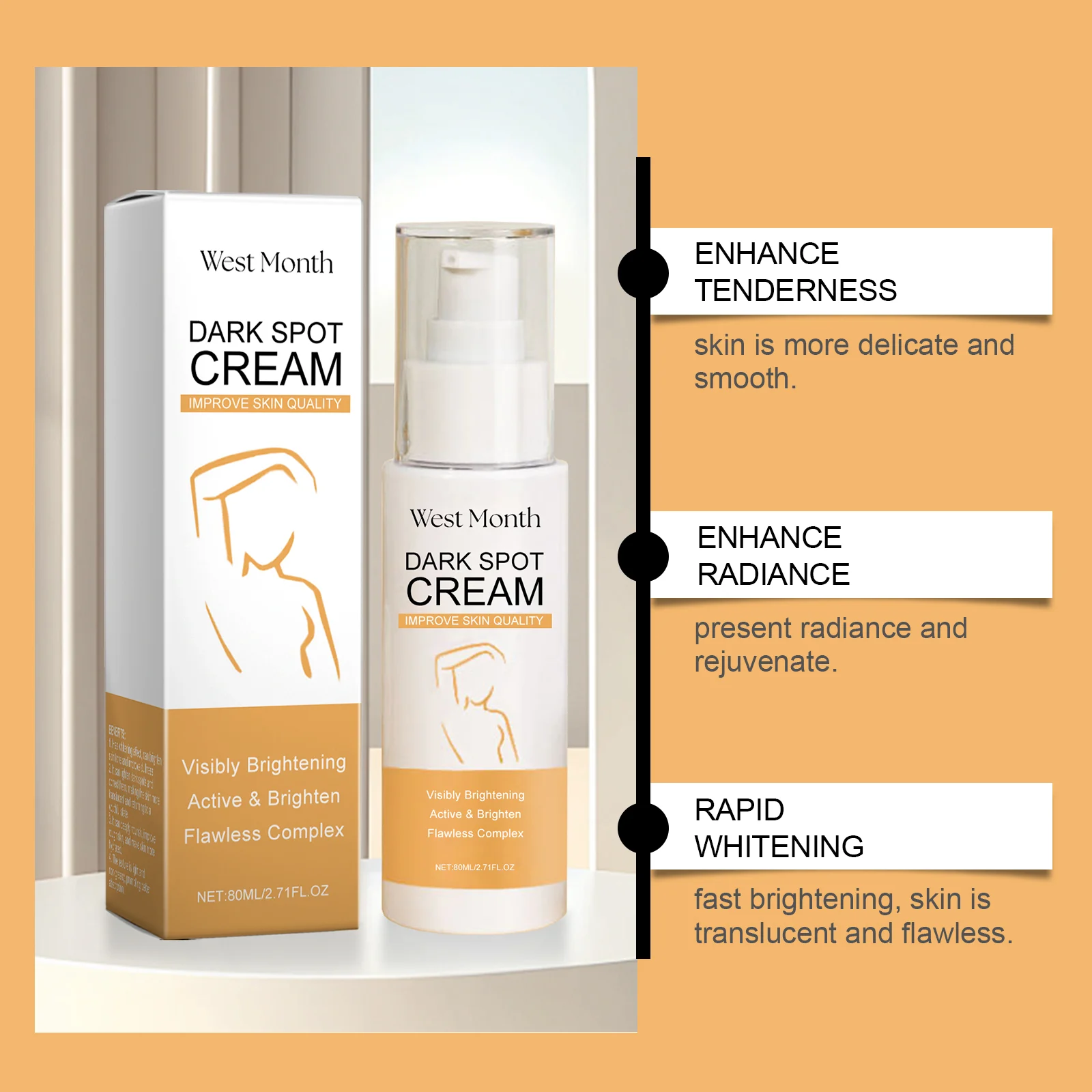 West Month Peptide Brightening Lotion | Dark Spot Cream | Niacinamide & Copper Tripeptide-1 8 brightening dark spot cream lotion wes zf8v3m75 desc 8