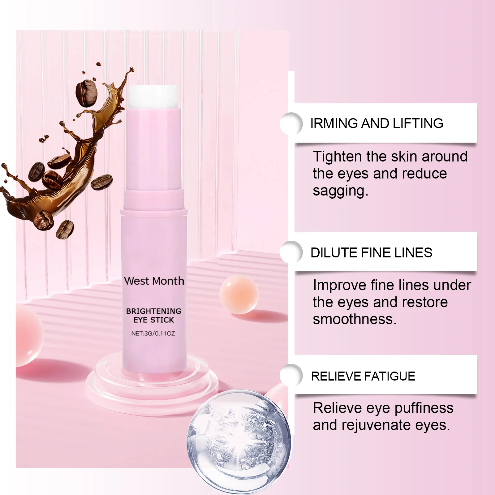Brightening Eye Stick Firming Lifting Reduce Fine Lines 3g 5 brightening eye stick firming wes 7nds8egu desc 5