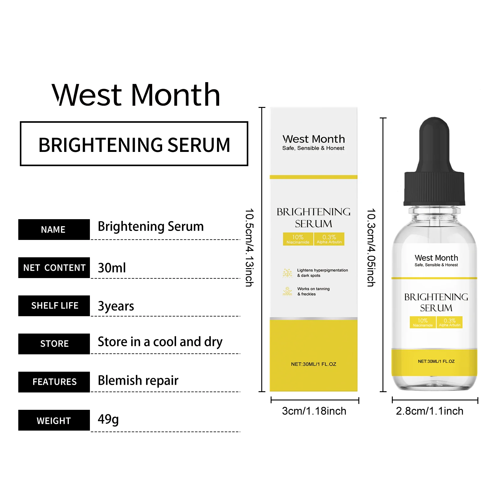 Brightening Serum for Hyperpigmentation 30ml with Alpha Arbutin & Ceramide for Moisture and Skin Tone Evening 1 brightening serum hyperpigmentation 30ml alpha arbutin ceramide wes pjpyagmr desc 1