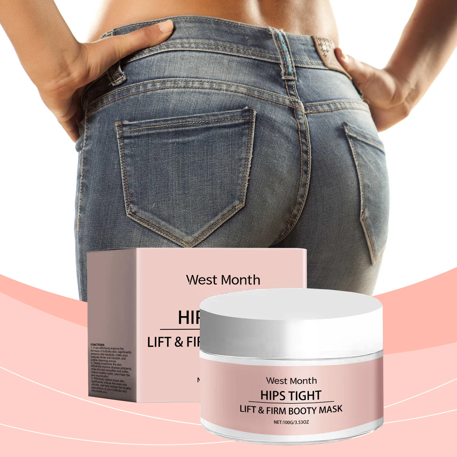 West Month Booty Mask - Lift, Firm & Moisturize Buttocks Tightening Cream 2 buttocks lifting firming cream wes pnj3a3d2 desc 2