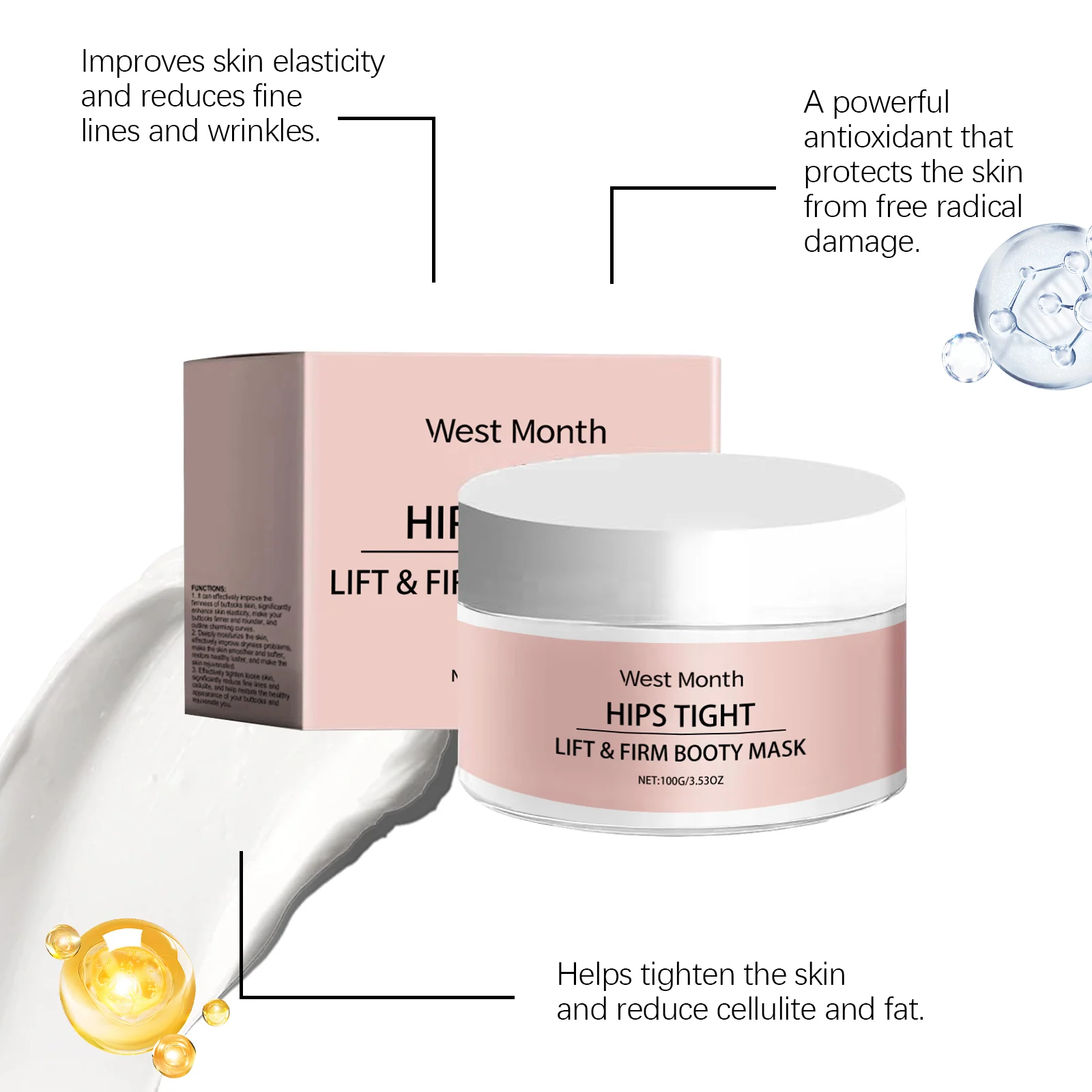 West Month Booty Mask - Lift, Firm & Moisturize Buttocks Tightening Cream 6 buttocks lifting firming cream wes pnj3a3d2 desc 6