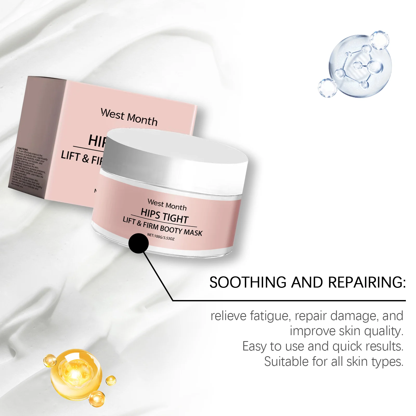 West Month Booty Mask - Lift, Firm & Moisturize Buttocks Tightening Cream 7 buttocks lifting firming cream wes pnj3a3d2 desc 7