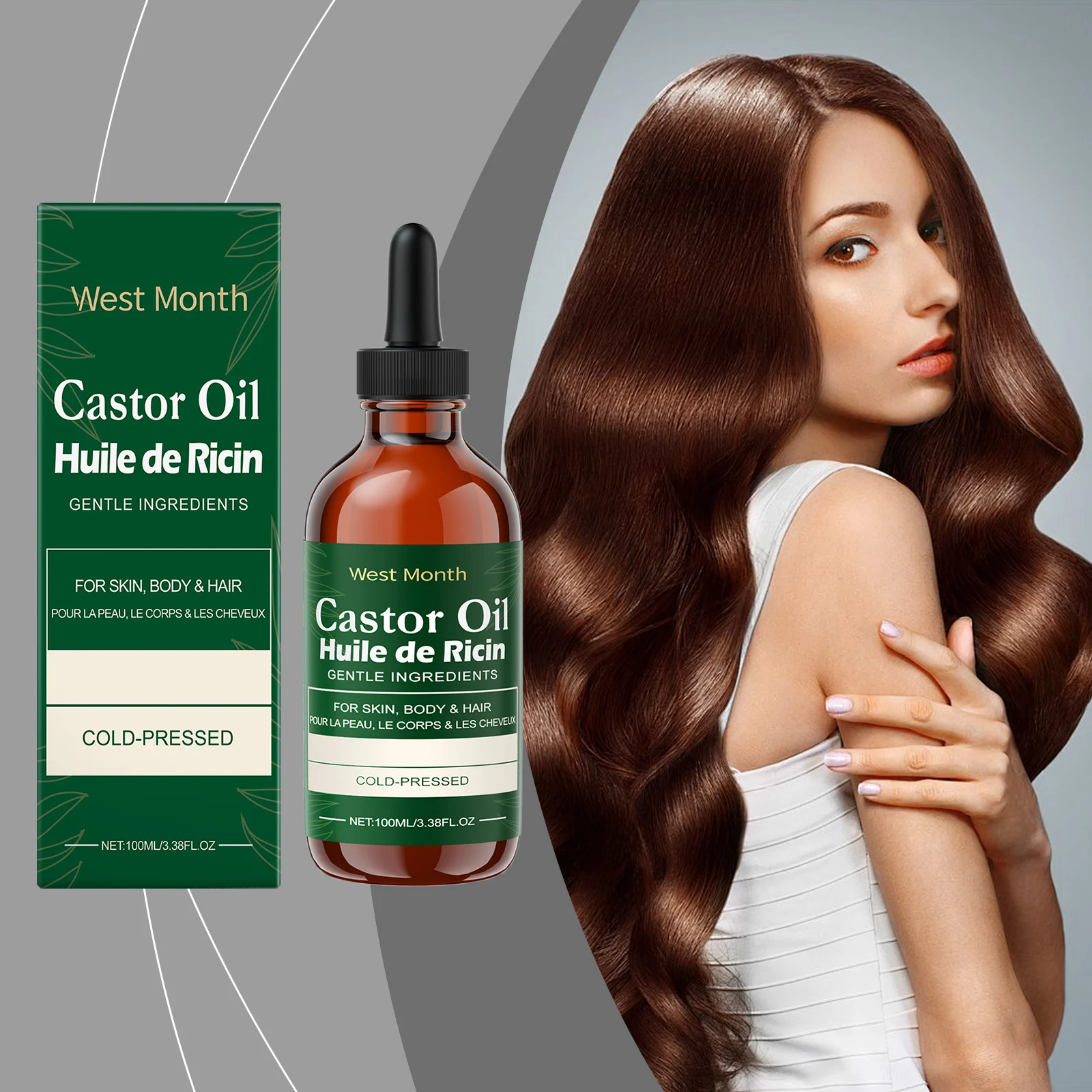 West Month Castor Oil Nourishing Blend for Eyelashes, Eyebrows, Hair & Skin 2 castor oil nourishing blend wes ybt23wc5 desc 2