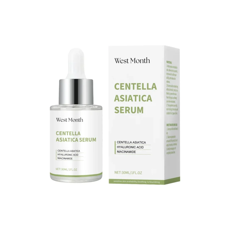 West Month Centella Asiatica Repair Serum 30ml bottle for soothing sensitive skin and improving radiance.