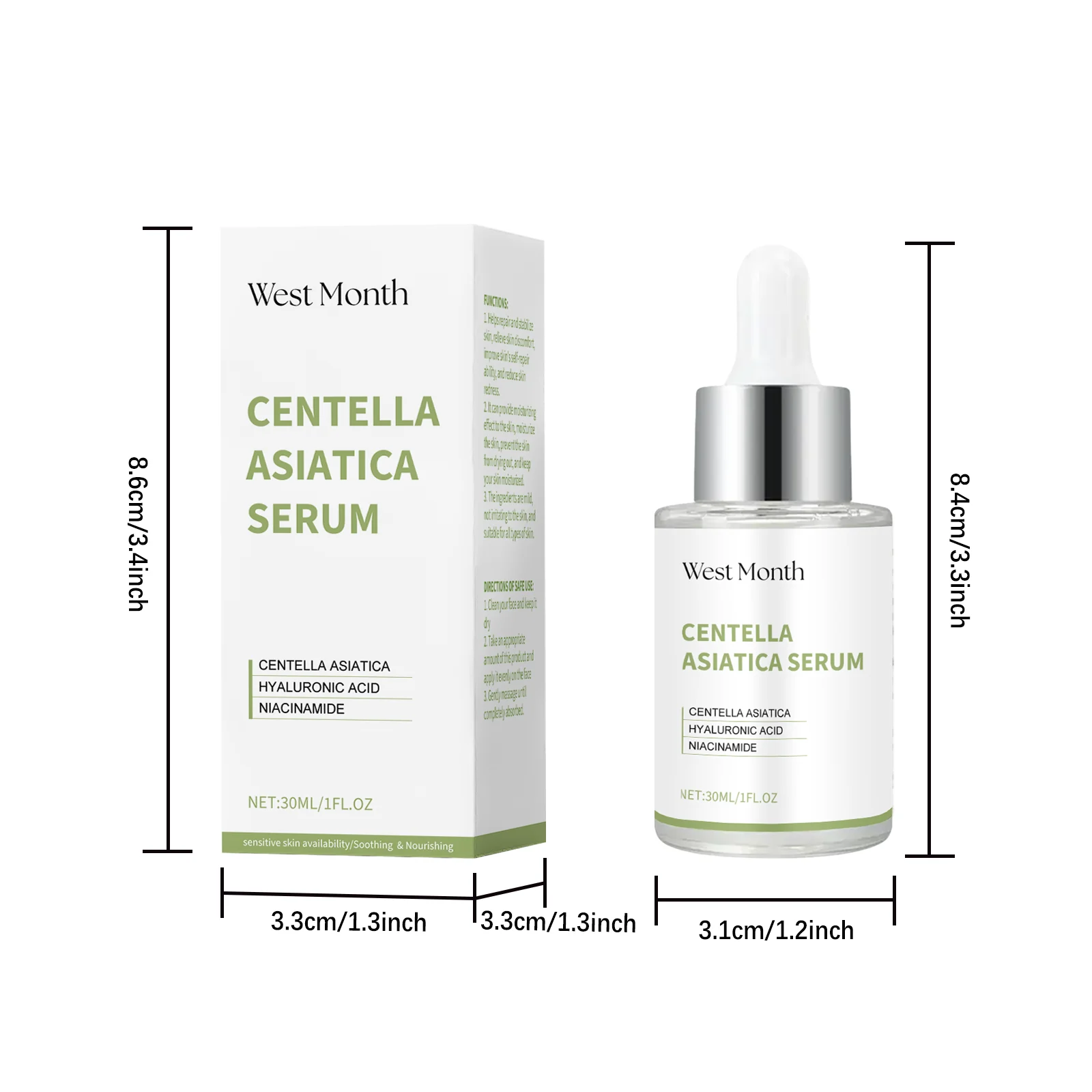 Centella Asiatica Repair Serum 30ml for Hydration, Soothing & Brightening 1 centella asiatica repair serum 30ml wes 76sa8v4k desc 1