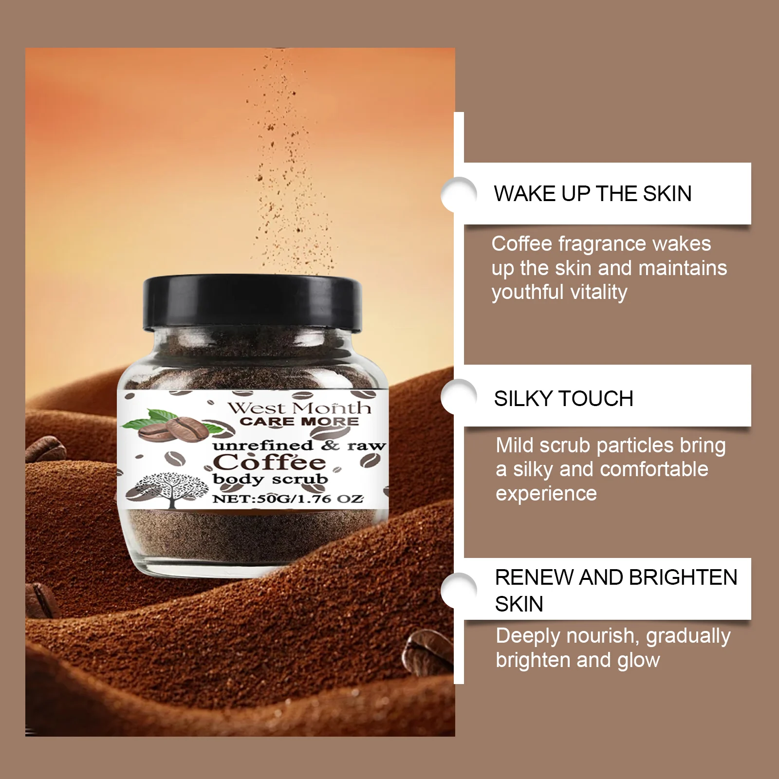 Coffee Body Scrub Exfoliating Gel with Niacinamide & Charcoal 50g 7 coffee body scrub exfoliating gel with niacinamide charcoal 50g wes jh896jk9 desc 7