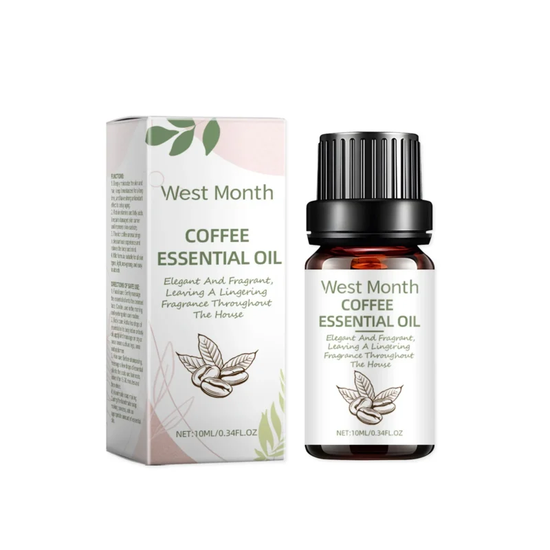 West Month Coffee Seed Essential Oil 10ml bottle for antioxidant facial, body, and hair care