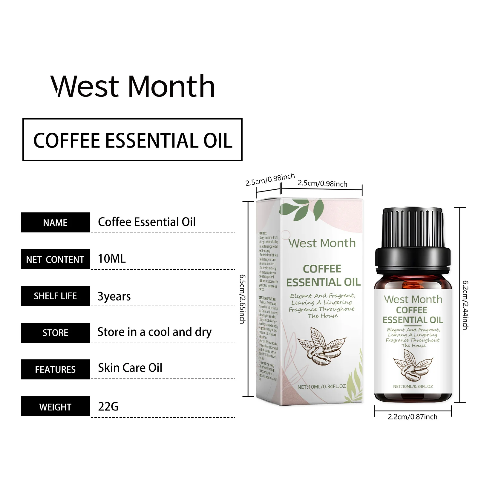 Coffee Seed Essential Oil 10ml Antioxidant Anti-Aging Moisturizing Nourishing Facial & Body Oil 1 coffee seed essential oil 10ml wes 5vd4xvm2 desc 1