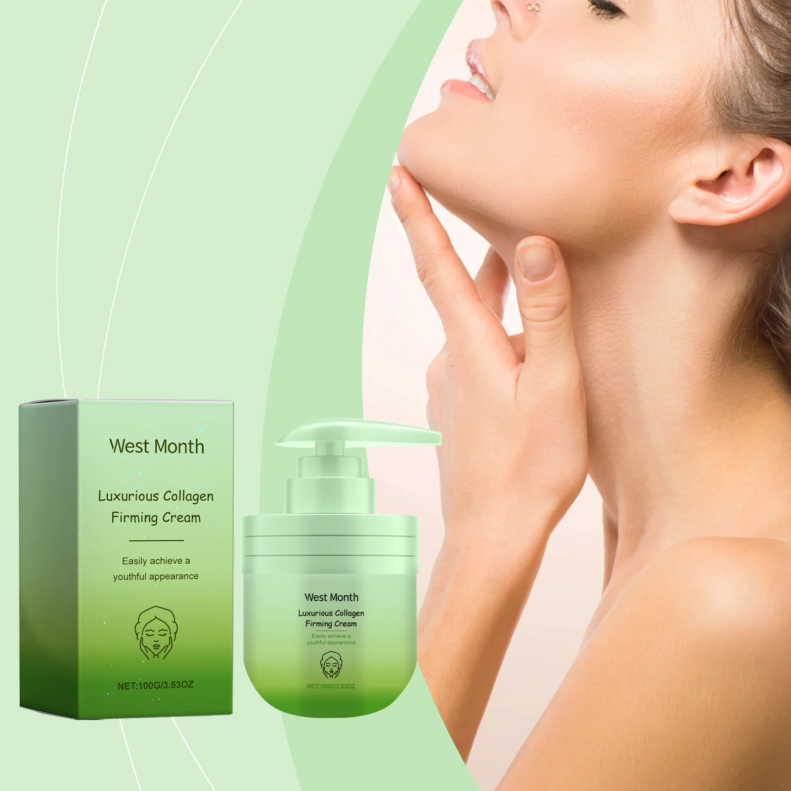 West Month Collagen Body Firming Cream Moisturizing Anti-Wrinkle Nourishing Lotion 2 collagen body firming cream wes x5engtem desc 2