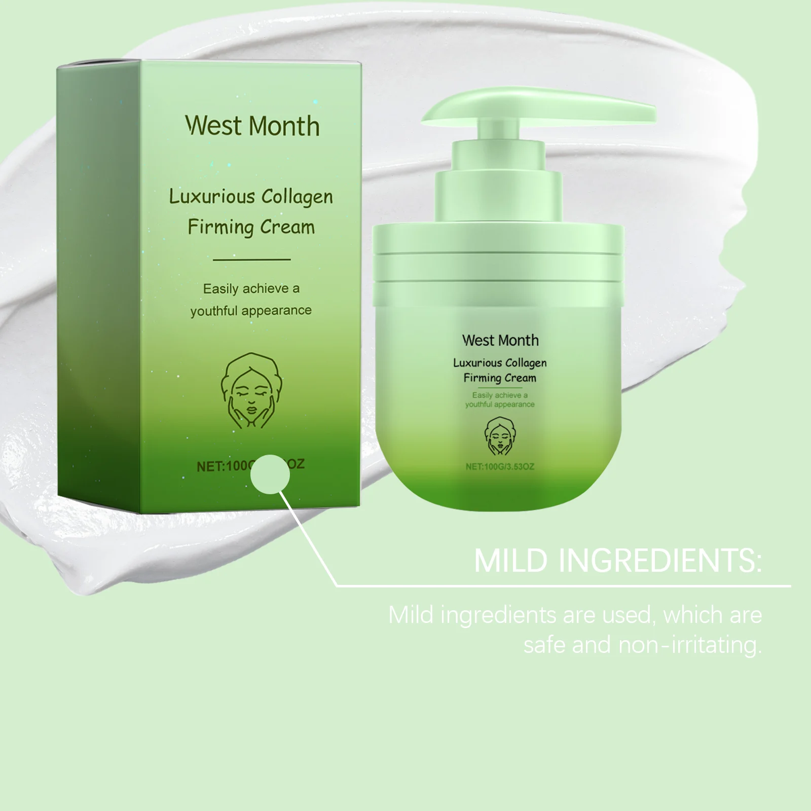 West Month Collagen Body Firming Cream Moisturizing Anti-Wrinkle Nourishing Lotion 6 collagen body firming cream wes x5engtem desc 6