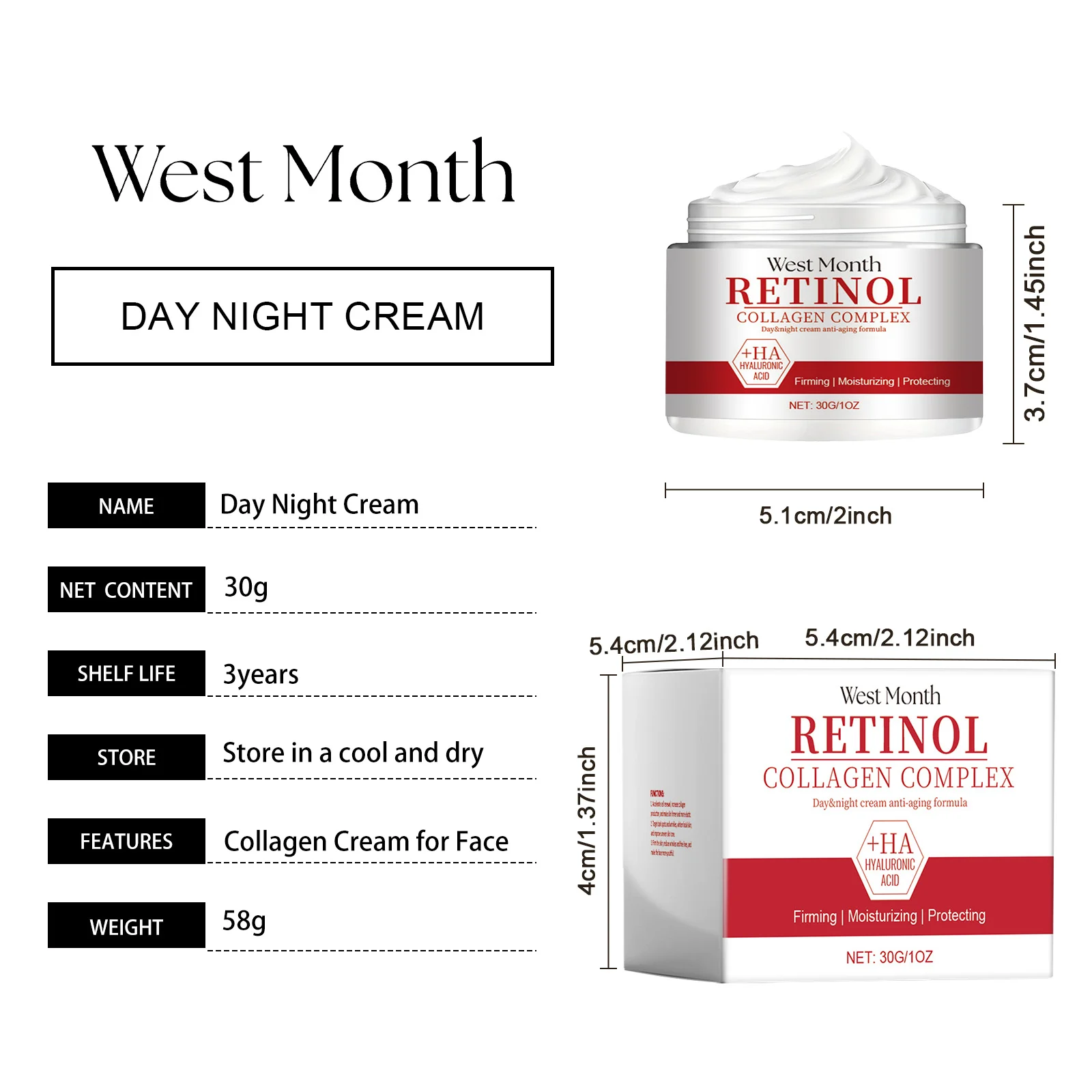 Collagen Face Cream Deeply Moisturizes Hydrates Anti-Aging Firming 30g 1 collagen face cream deep moisturizing anti aging 30g wes g7xbsr36 desc 1