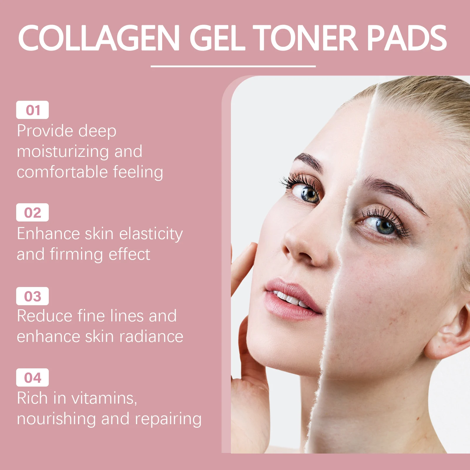 Collagen Gel Toner Pads Brightening Hydrating Pore Tightening Gentle Skincare 60 Pieces 7 collagen gel toner pads brightening hydrating pore tightening wes hrbwdx67 desc 7
