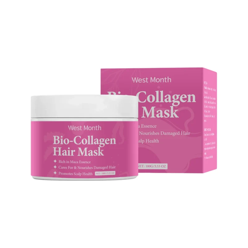 West Month Collagen Hair Mask 100g for deep repair, frizz control, and intense nourishment of damaged hair