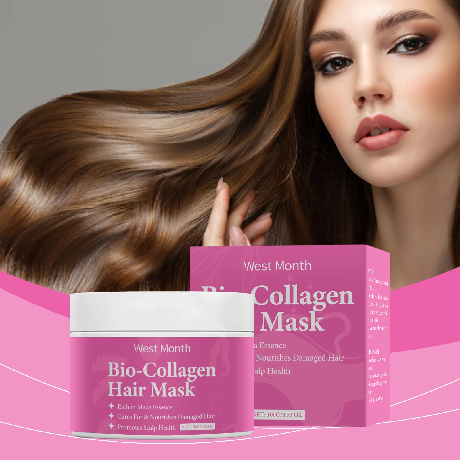 Collagen Hair Mask Deep Repair Treatment Frizz Control Nourishing Hair Care 100g 2 collagen hair mask deep repair 100g wes 5fvc9gnf desc 2