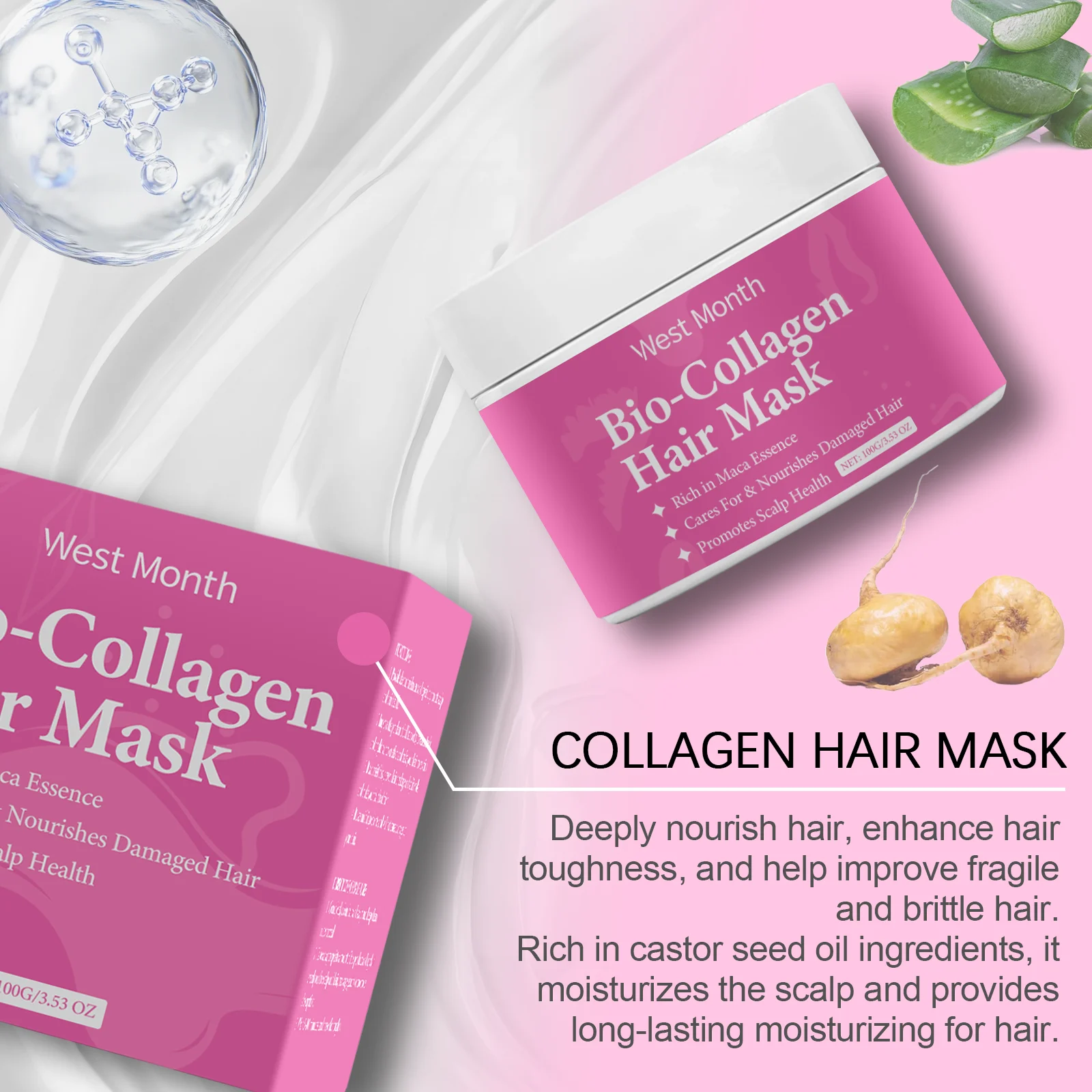 Collagen Hair Mask Deep Repair Treatment Frizz Control Nourishing Hair Care 100g 6 collagen hair mask deep repair 100g wes 5fvc9gnf desc 6
