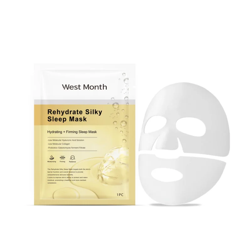 West Month Collagen Hydrating Face Mask Sheet with Hyaluronic Acid for Deep Moisturizing and Skin Firming