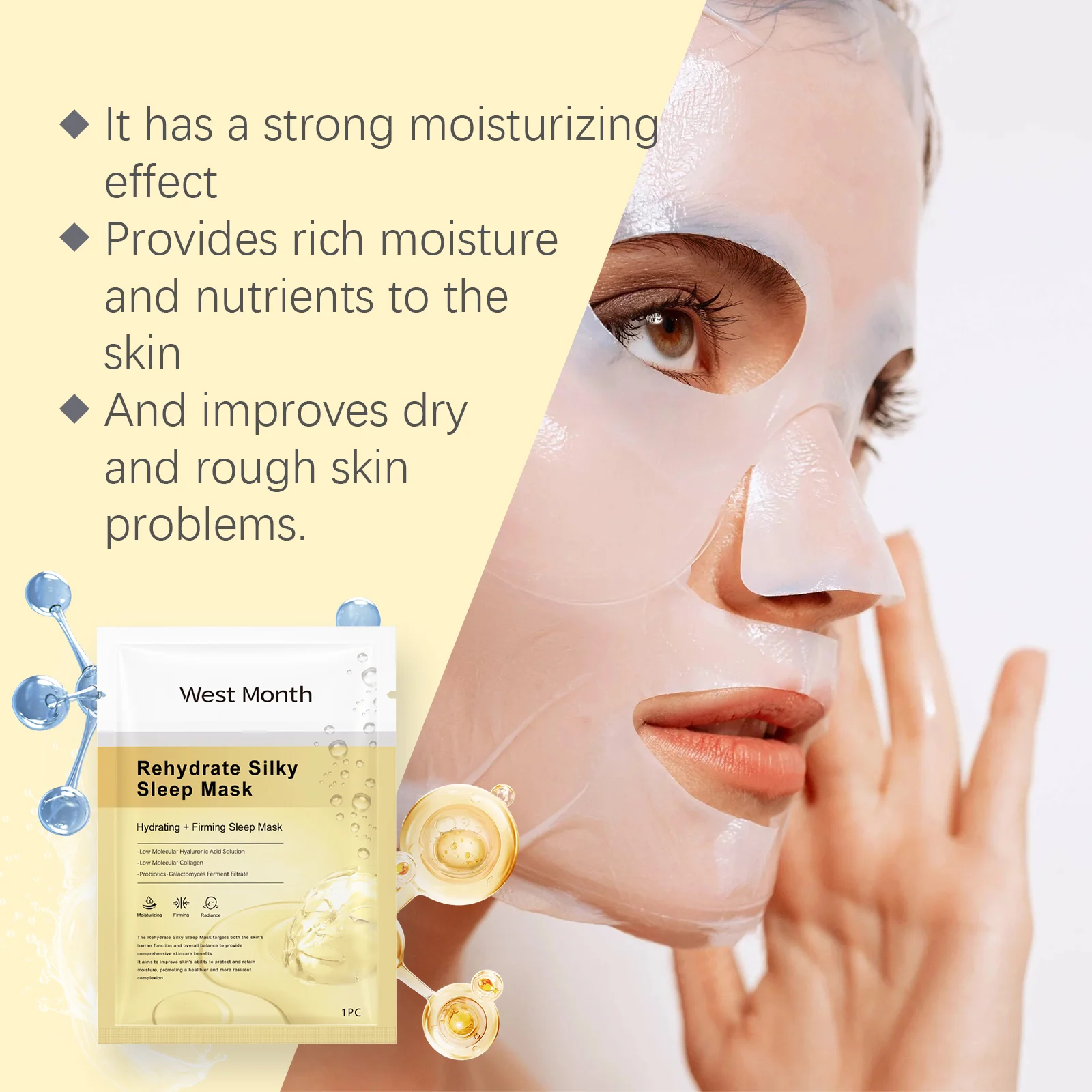 Collagen Hydrating Mask Box Set 4 Pieces Rehydrate Silky Sleep Mask Firming & Moisturizing 9 collagen hydrating mask box set 4 pieces wes u2uha5q9 desc 9