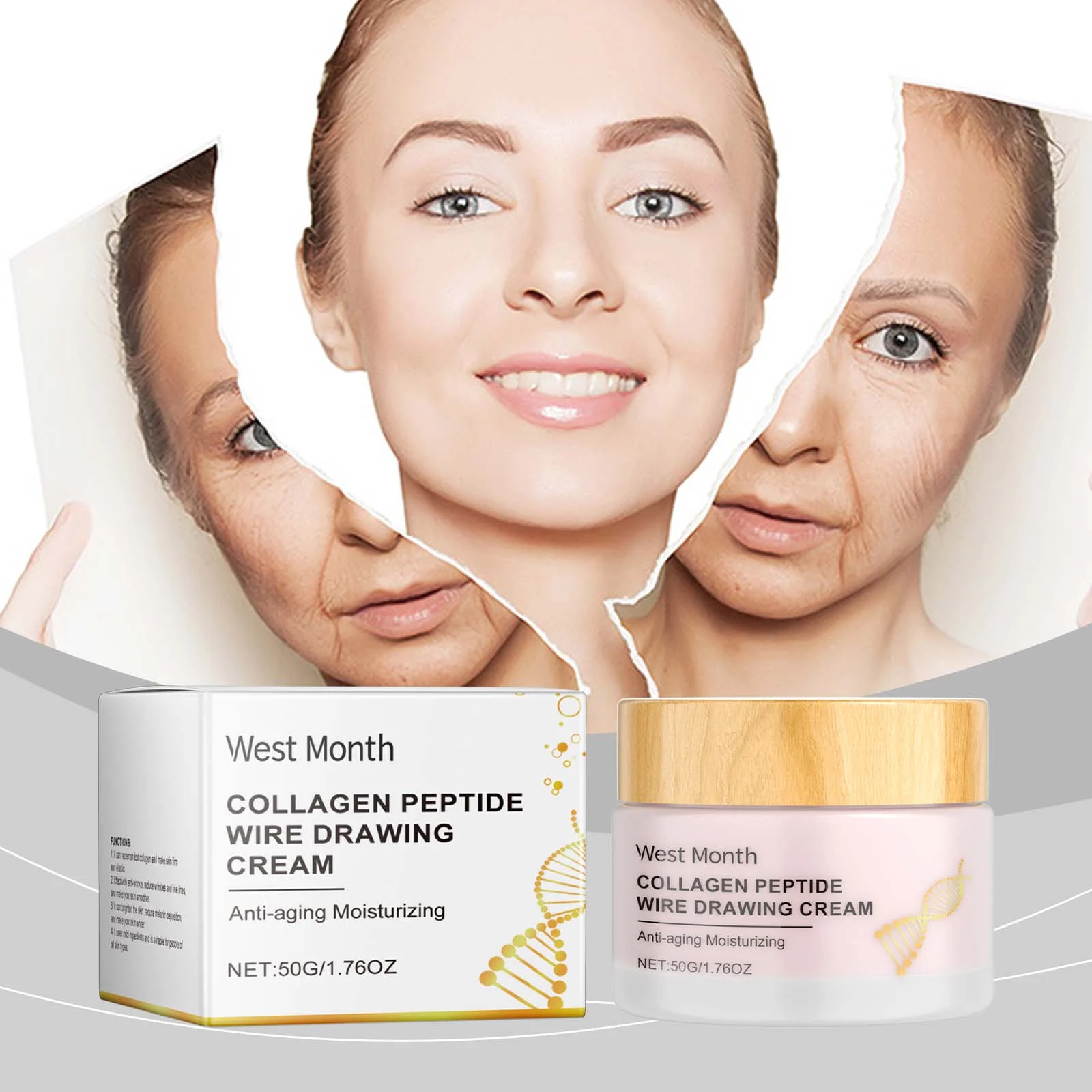 Collagen Peptide Firming Cream 50g for Anti-Aging, Lifting & Brightening 2 collagen peptide firming cream 50g wes dumkhs29 desc 2