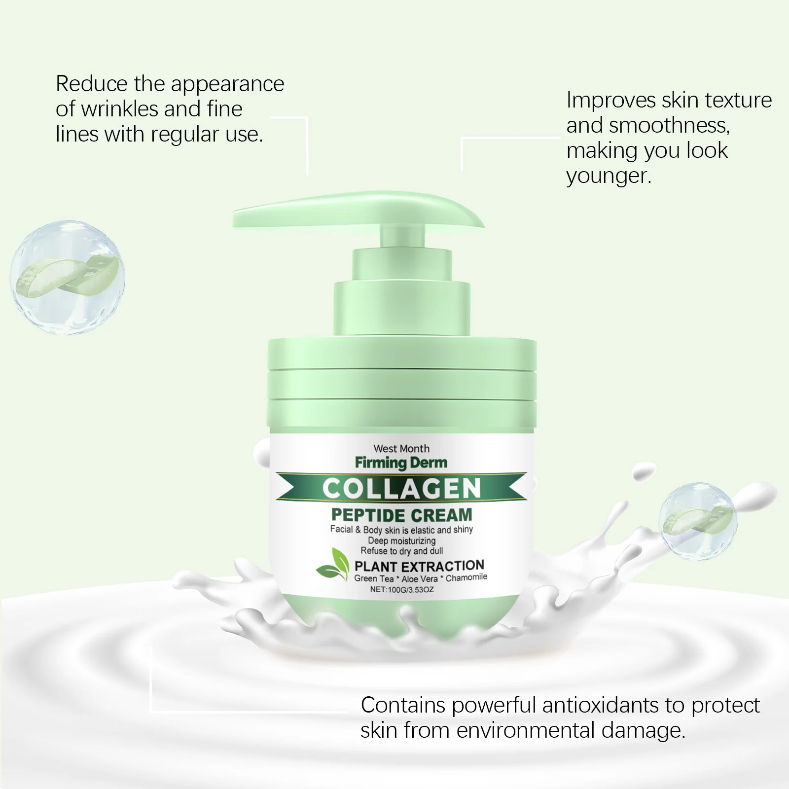 Collagen Peptide Firming Cream Deep Moisturizing Anti-Wrinkle Body & Facial Cream 100g 7 collagen peptide firming cream deep moisturizing anti wrinkle wes kqmuwr9n desc 7