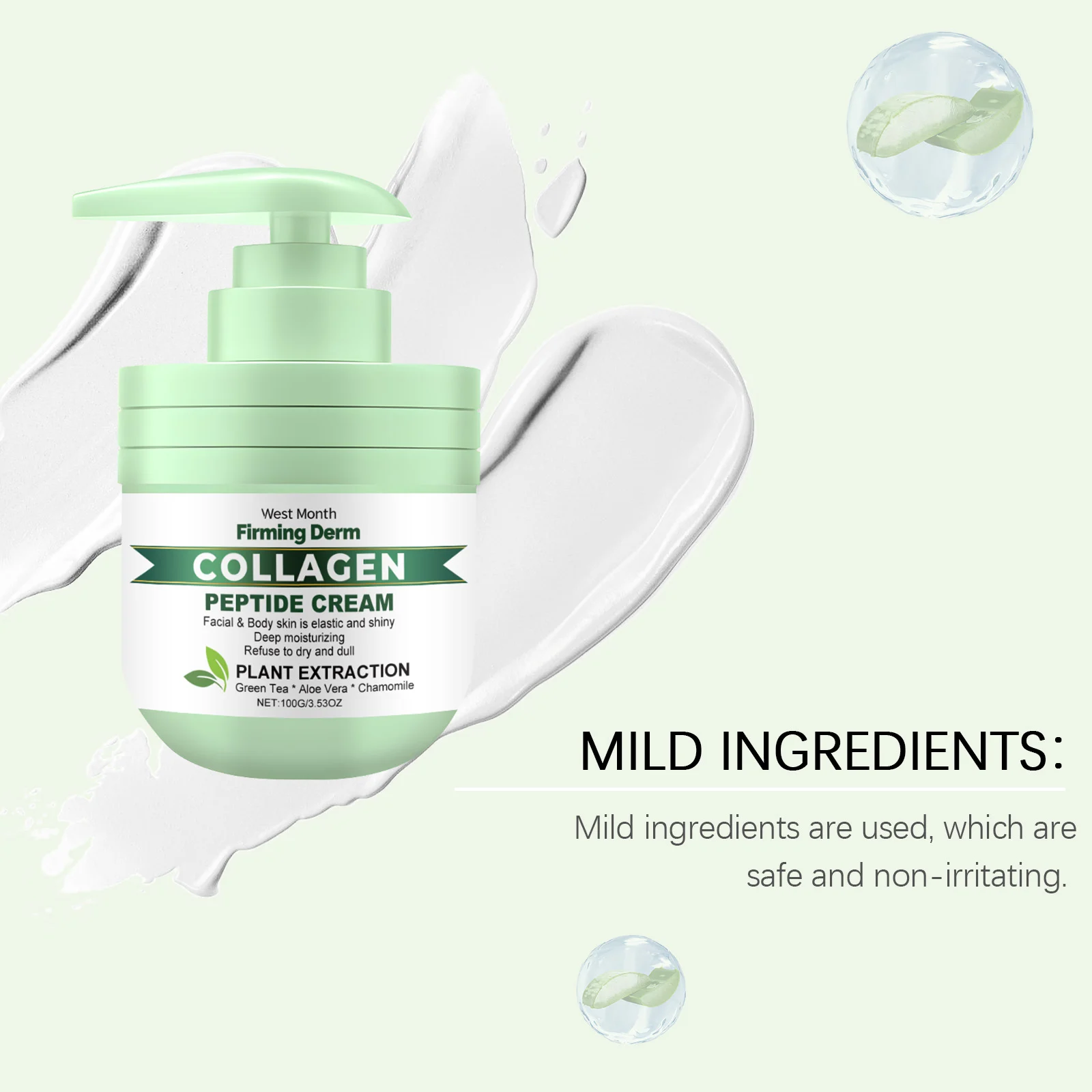 Collagen Peptide Firming Cream Deep Moisturizing Anti-Wrinkle Body & Facial Cream 100g 8 collagen peptide firming cream deep moisturizing anti wrinkle wes kqmuwr9n desc 8
