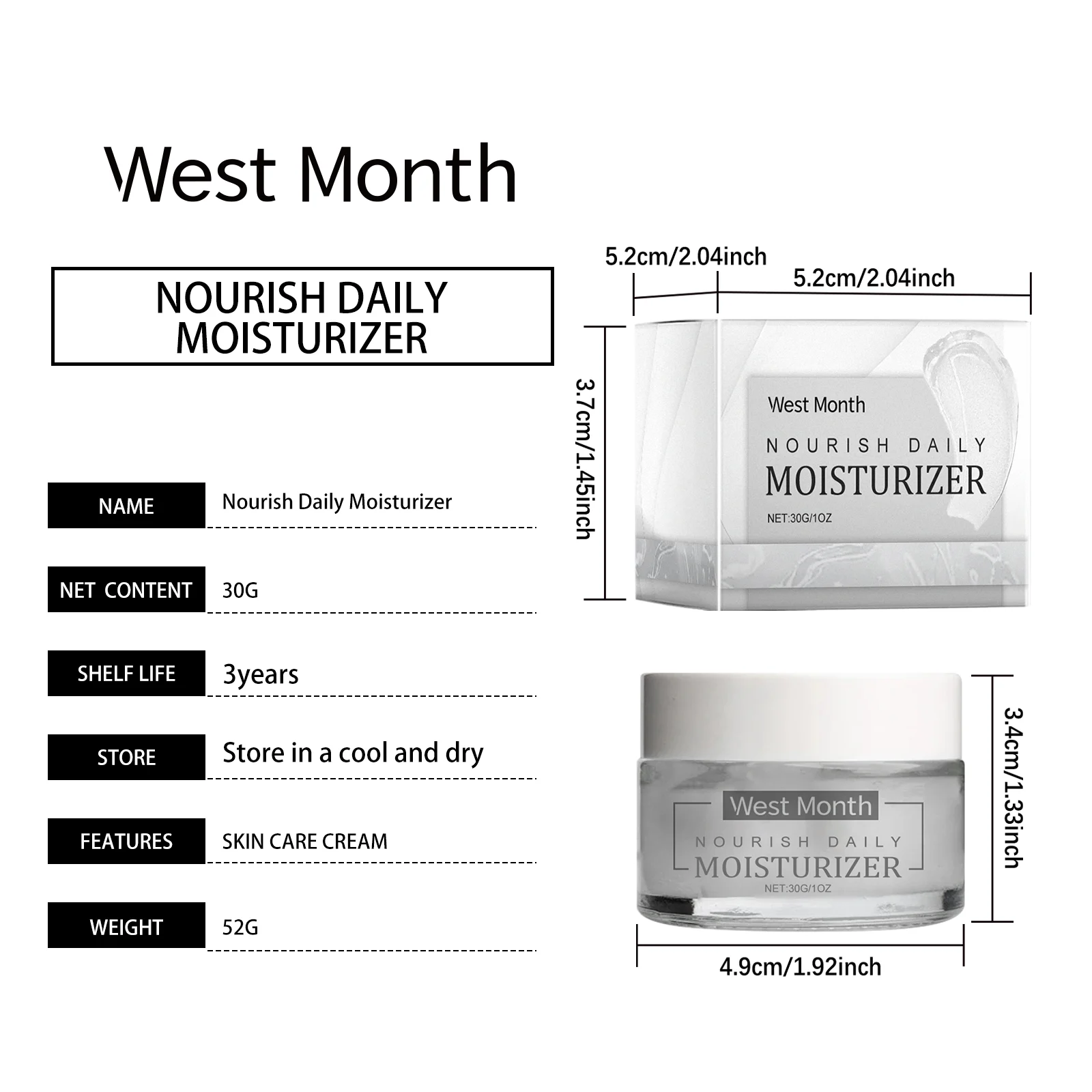 West Month Nourish Daily Moisturizer with Calendula and Chamomile for Hydrated Skin 1 daily moisturizing cream wes 77f2px8h desc 1