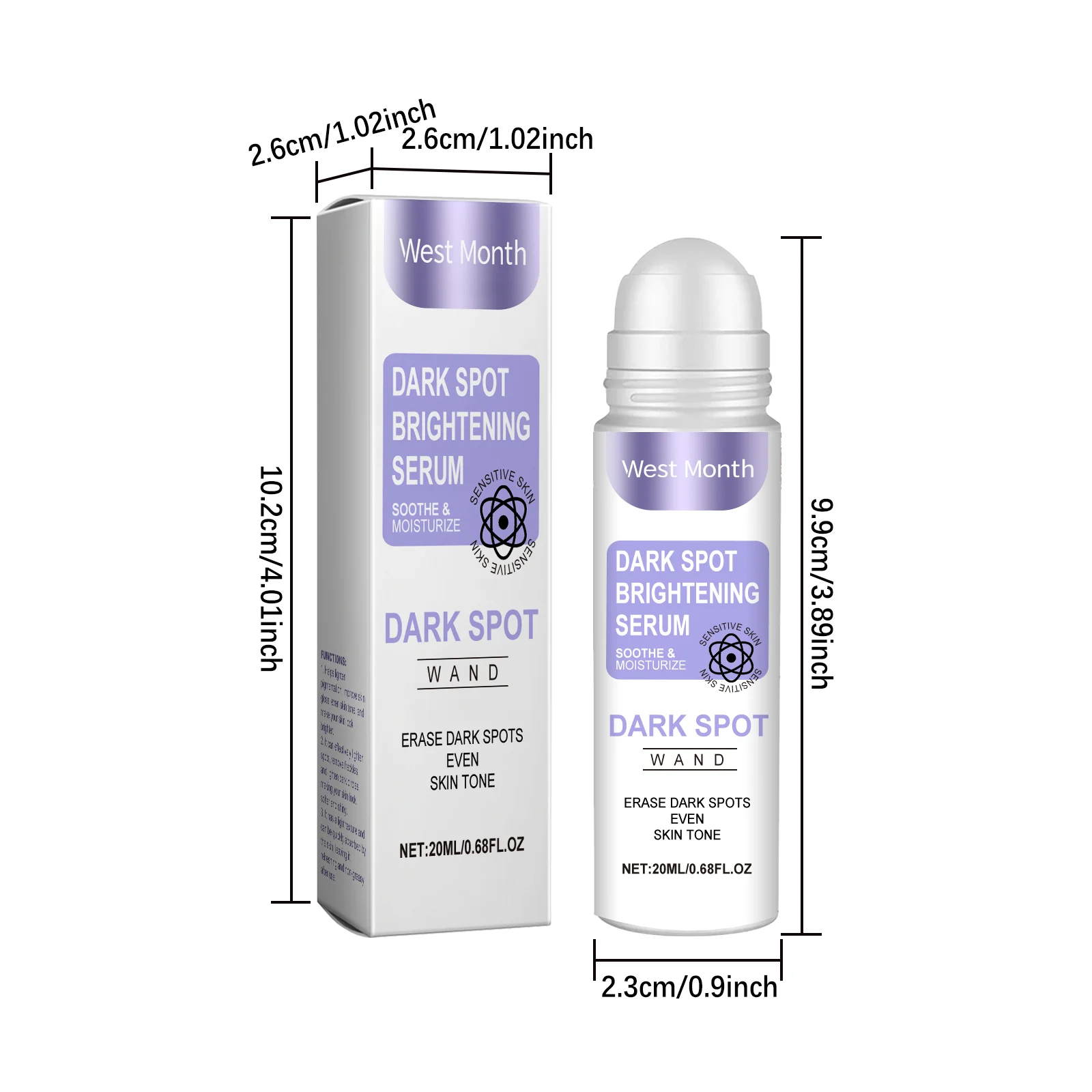 Dark Spot Brightening Serum Rollerball with Niacinamide & Hyaluronic Acid 20ml 1 dark spot brightening serum rollerball 20ml wes sdz2kvu7 desc 1