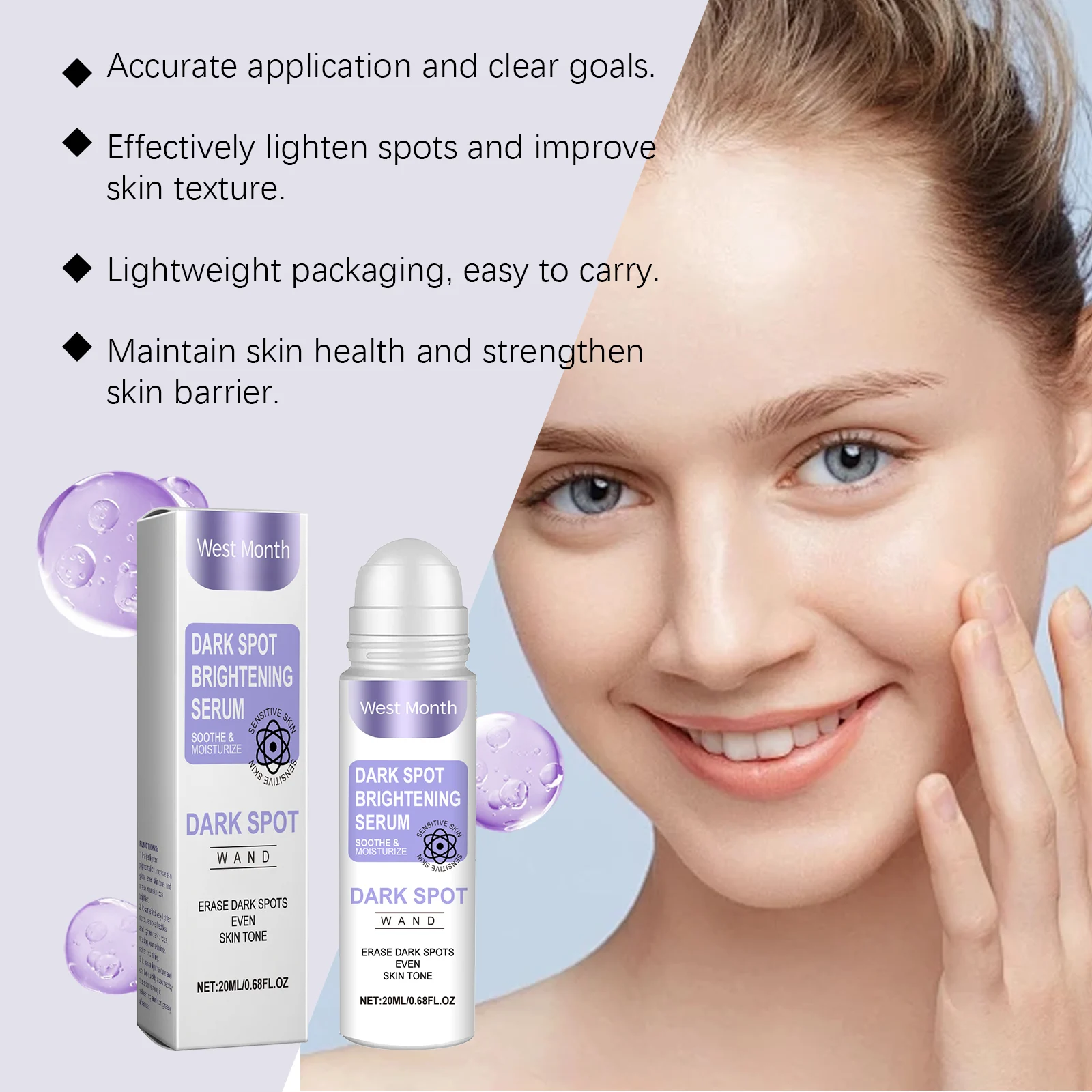 Dark Spot Brightening Serum Rollerball with Niacinamide & Hyaluronic Acid 20ml 8 dark spot brightening serum rollerball 20ml wes sdz2kvu7 desc 8