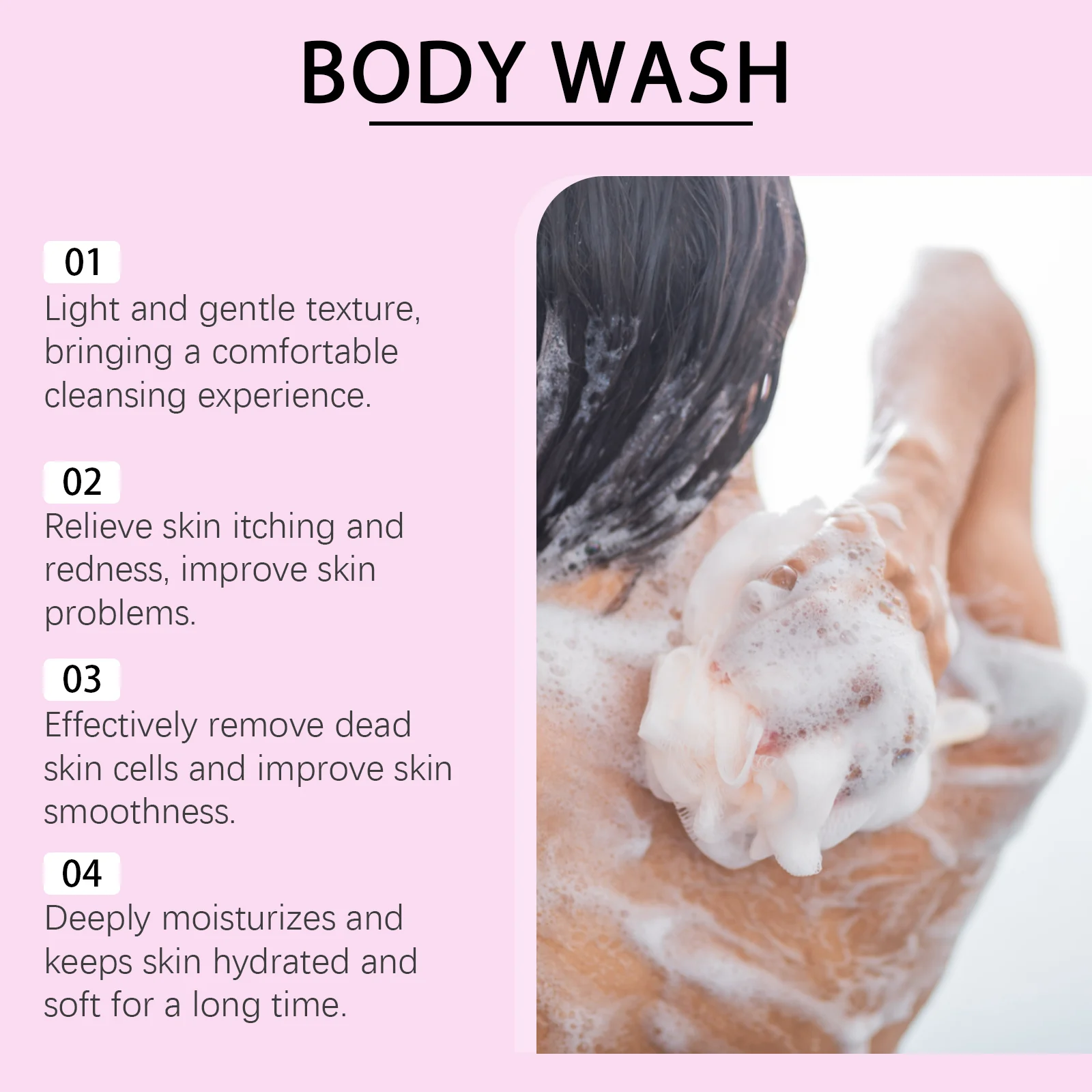 Exfoliating Body Wash with Rosewood & Glycolic Acid 100ml, Gentle Foaming Cleanser for Smooth, Hydrated Skin 5 exfoliating body wash rosewood glycolic acid 100ml wes e2jsv687 desc 5