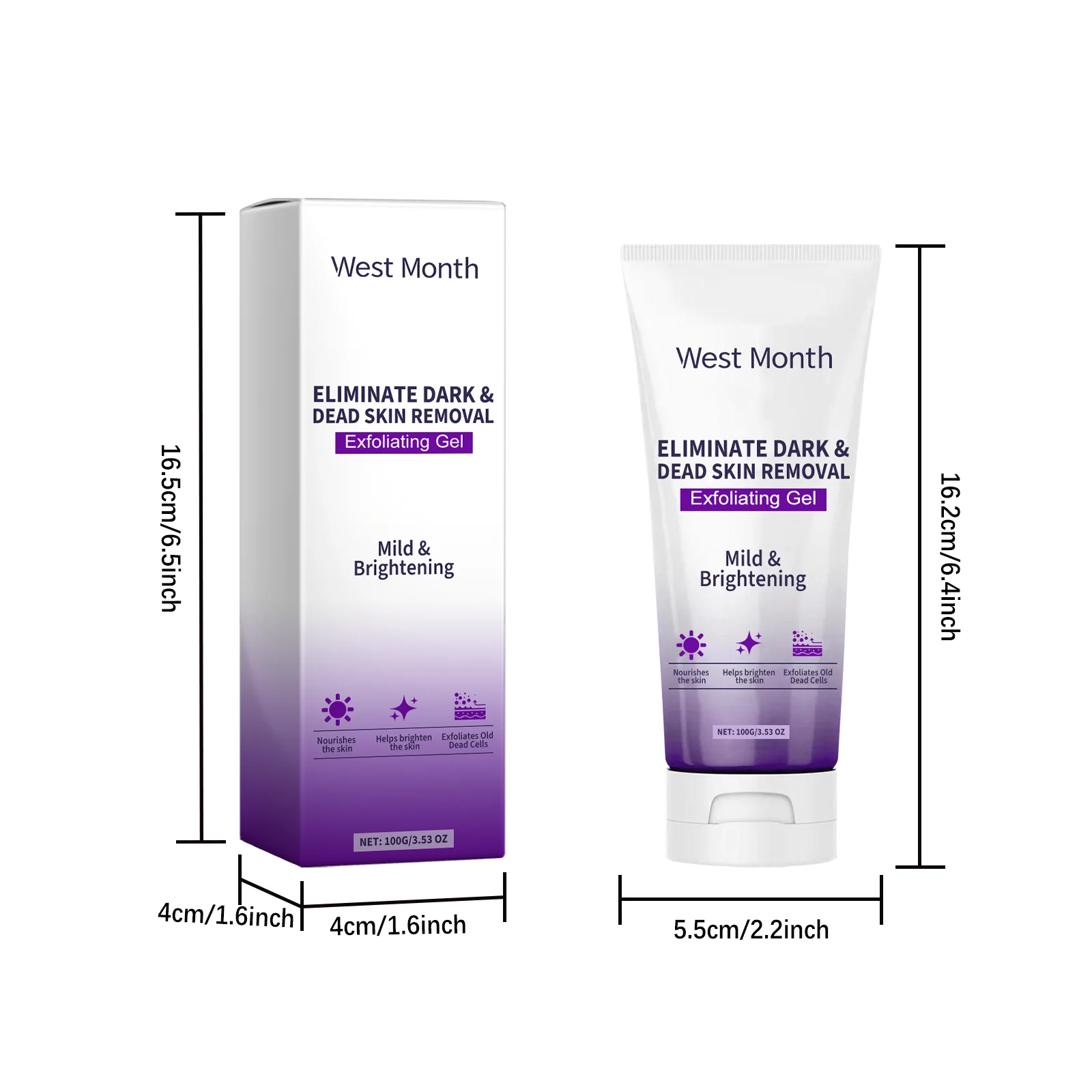 Exfoliating Gel for Body 100g, Gentle Dead Skin Remover with Brightening & Hydration 1 exfoliating gel body dead skin remover brightening 100g wes rbtcqvwk desc 1