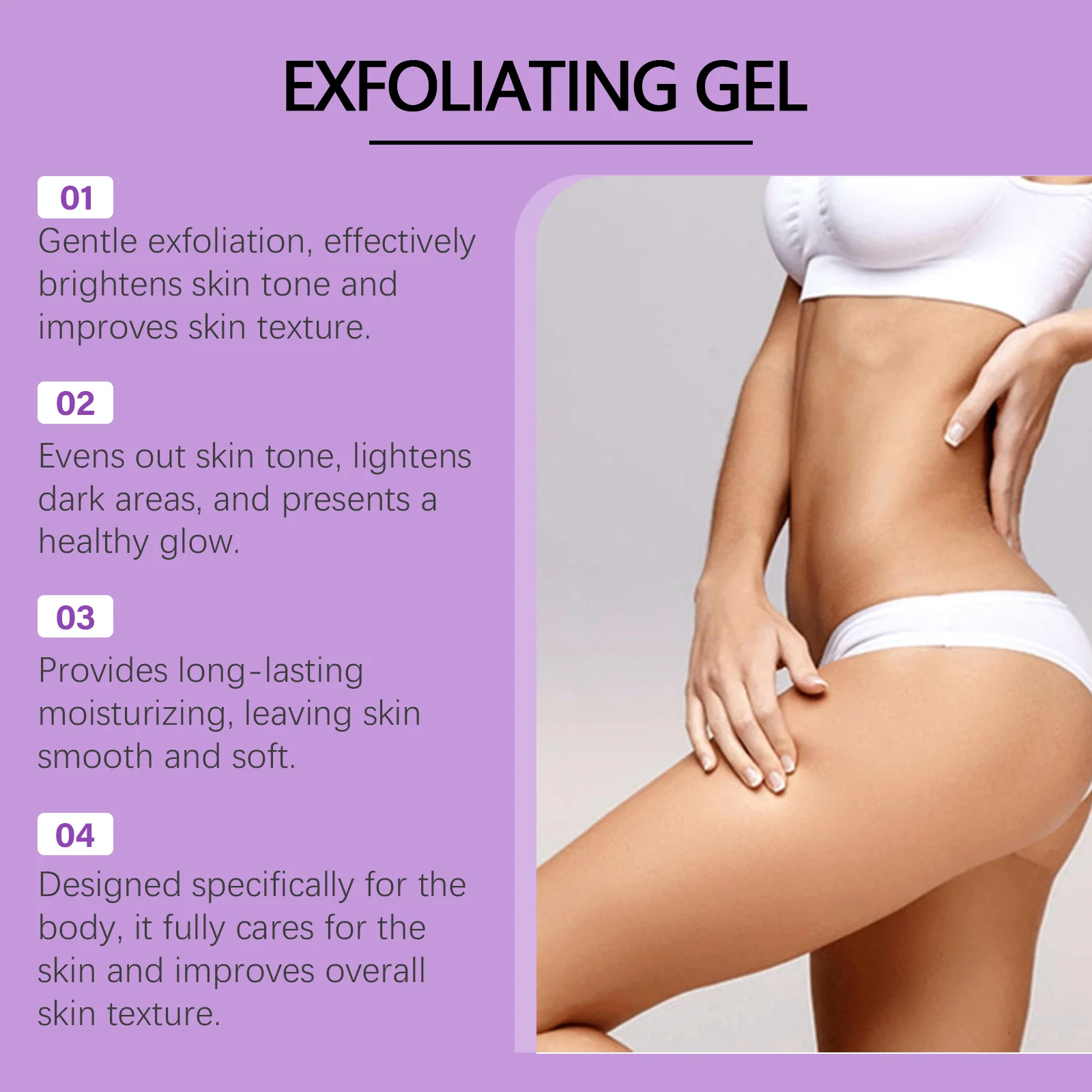 Exfoliating Gel for Body 100g, Gentle Dead Skin Remover with Brightening & Hydration 5 exfoliating gel body dead skin remover brightening 100g wes rbtcqvwk desc 5