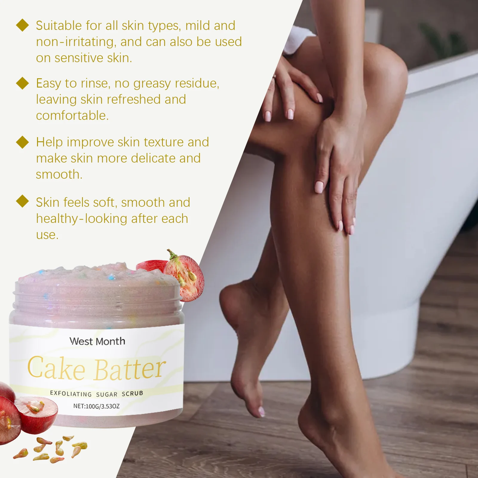 Exfoliating Sugar Scrub Gentle Dead Skin Removal Moisturizing Body Scrub 100ml 5 exfoliating sugar scrub gentle body scrub 100ml wes hbt8v98e desc 5