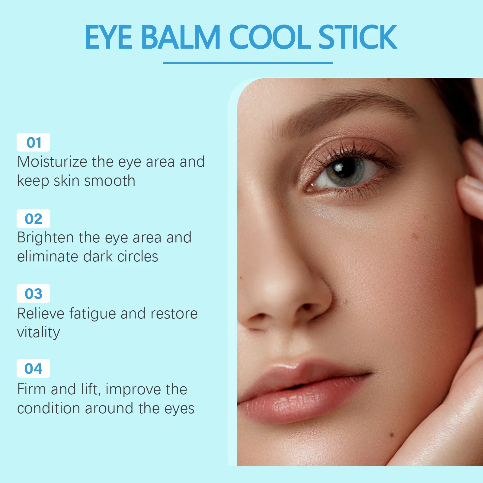 Eye Balm Cooling Stick Moisturizing & Brightening for Under Eye Dark Circles Puffiness Fine Lines 7g 10 eye balm cooling stick moisturizing brightening 7g wes hfvzqhyh desc 10