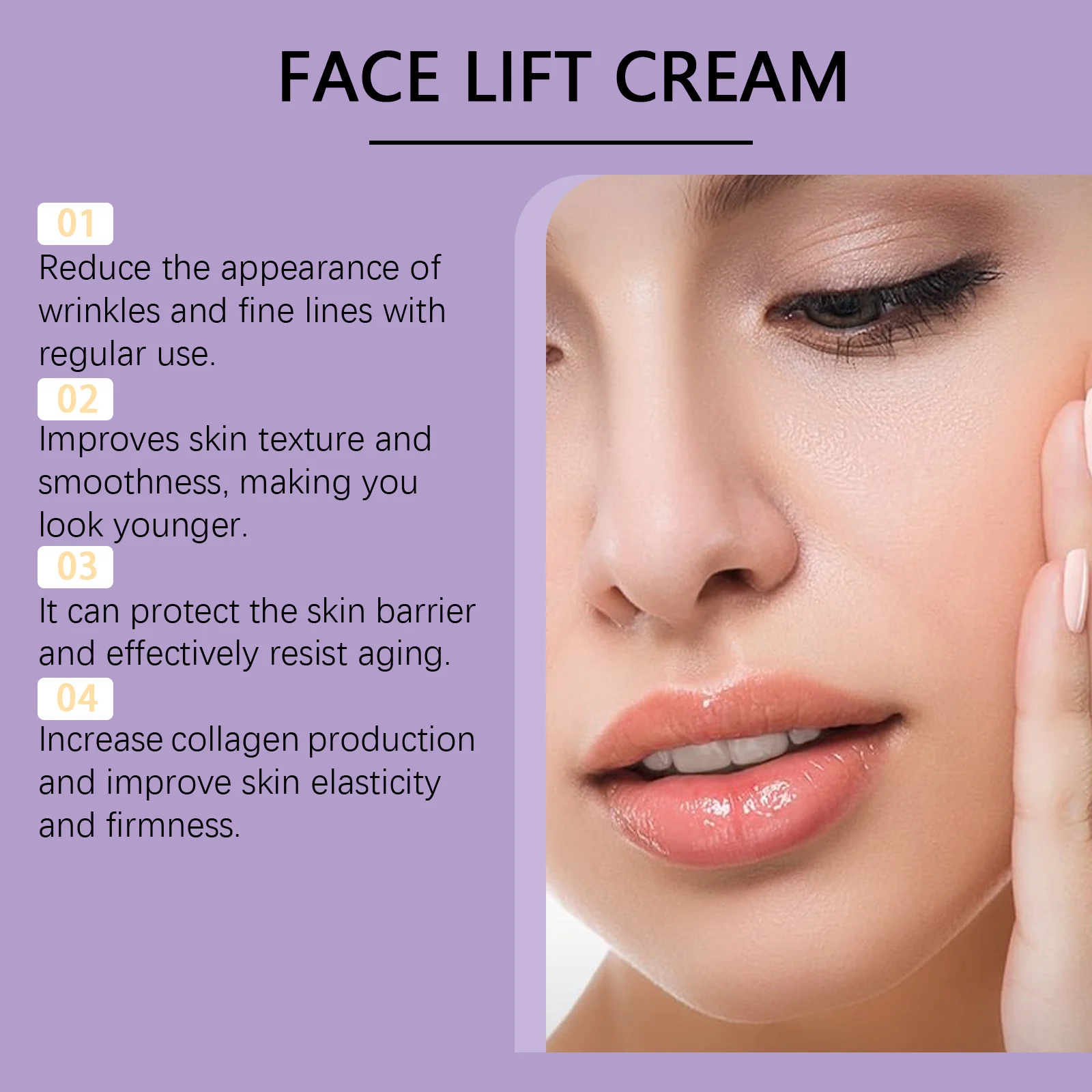 West Month Face Lift Firming Cream, Wrinkle Smoothing & Deep Moisturizing with Hyaluronic Acid 10 face firming moisturizing cream wes jdarytmz desc 10