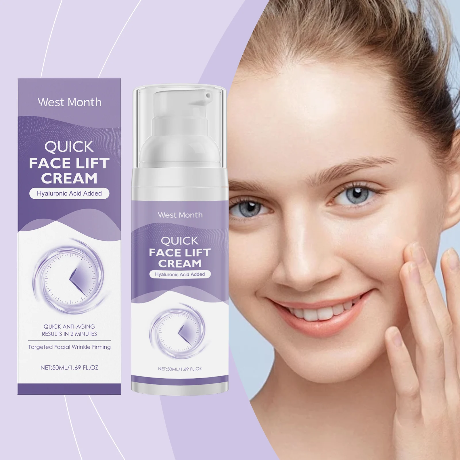 West Month Hyaluronic Acid Face Lift Cream - Quick Anti-Aging & Moisturizing 2 face lift moisturizing cream wes byf5rgtu desc 2
