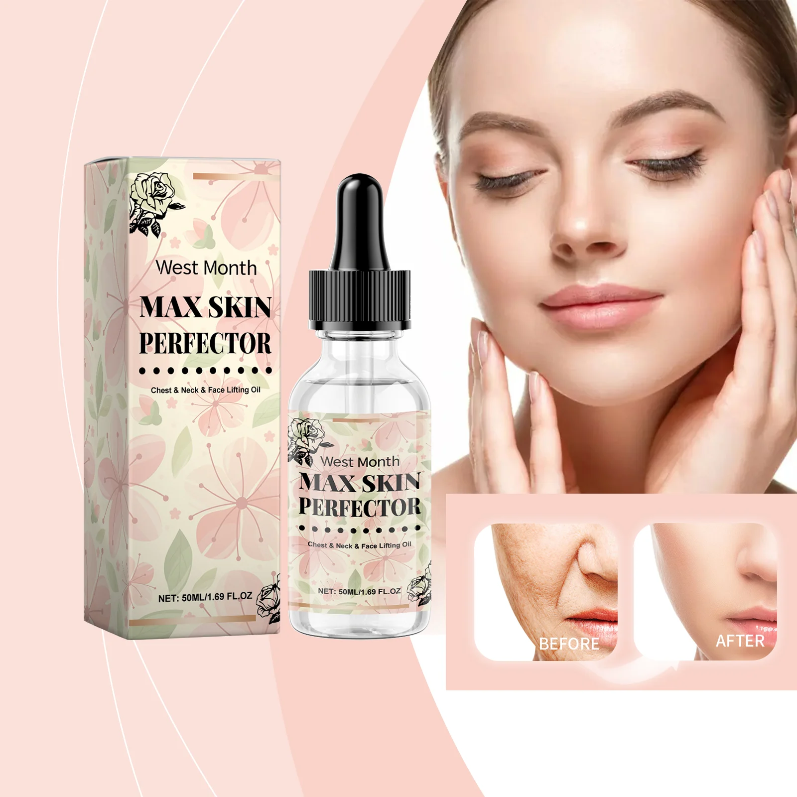 Face Lifting Oil 50ml Tightening Moisturizing Serum for Face, Chest & Neck 2 face lifting oil tightening moisturizing serum 50ml wes my9zktve desc 2