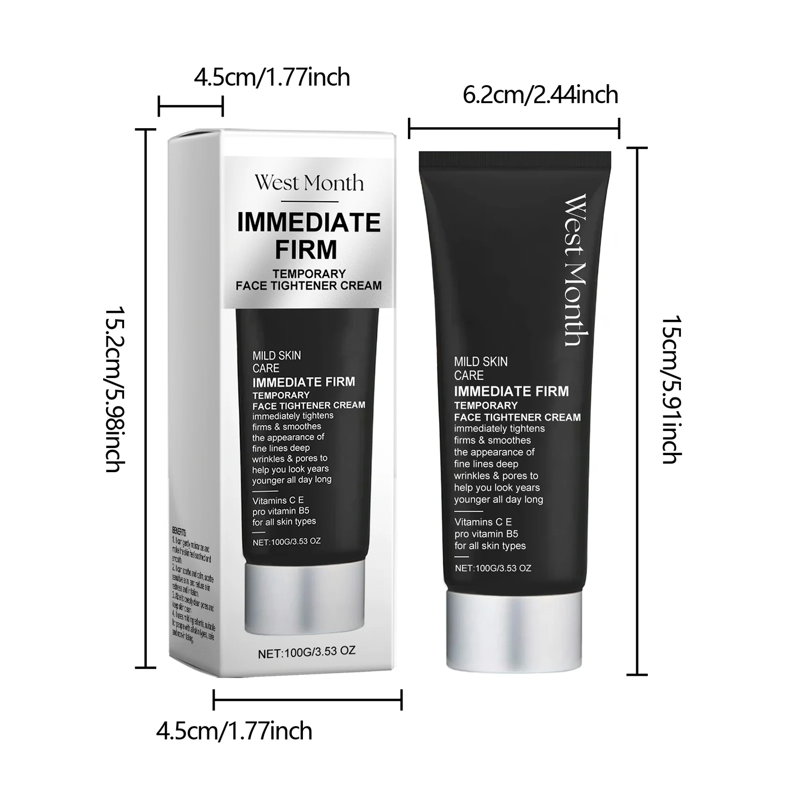 West Month Face Tightener Cream - Immediate Firming, Anti-Aging, Moisturizing 1 face tightening cream wes c4qat4uh desc 1