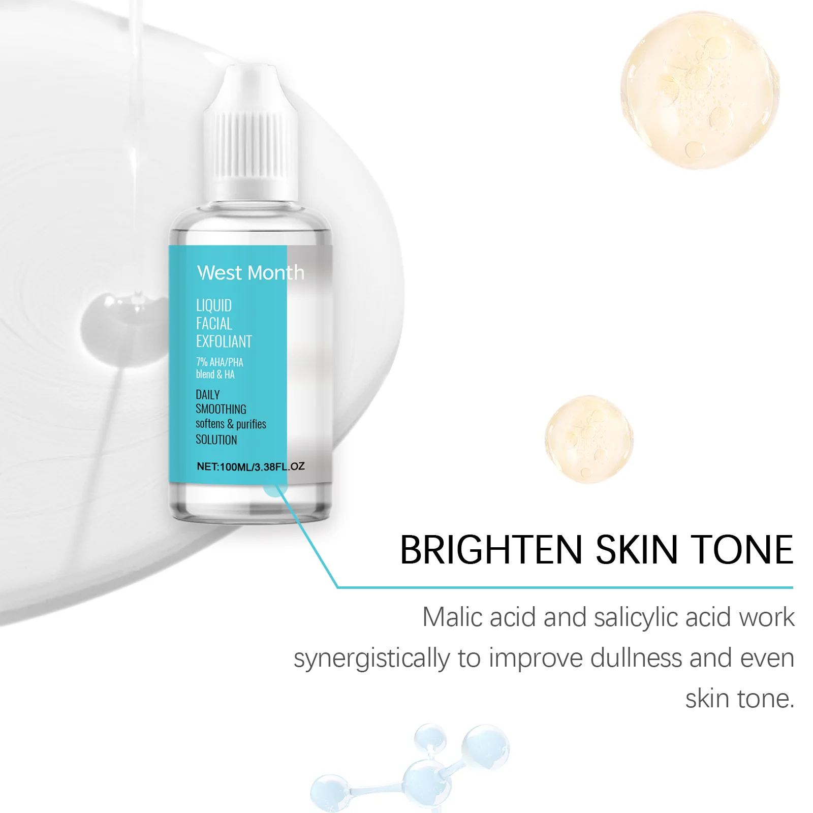 Facial Exfoliant Serum Gentle Exfoliating Liquid for Smooth Skin 100ml 8 facial exfoliant serum gentle exfoliating liquid 100ml wes ba62x4v8 desc 8