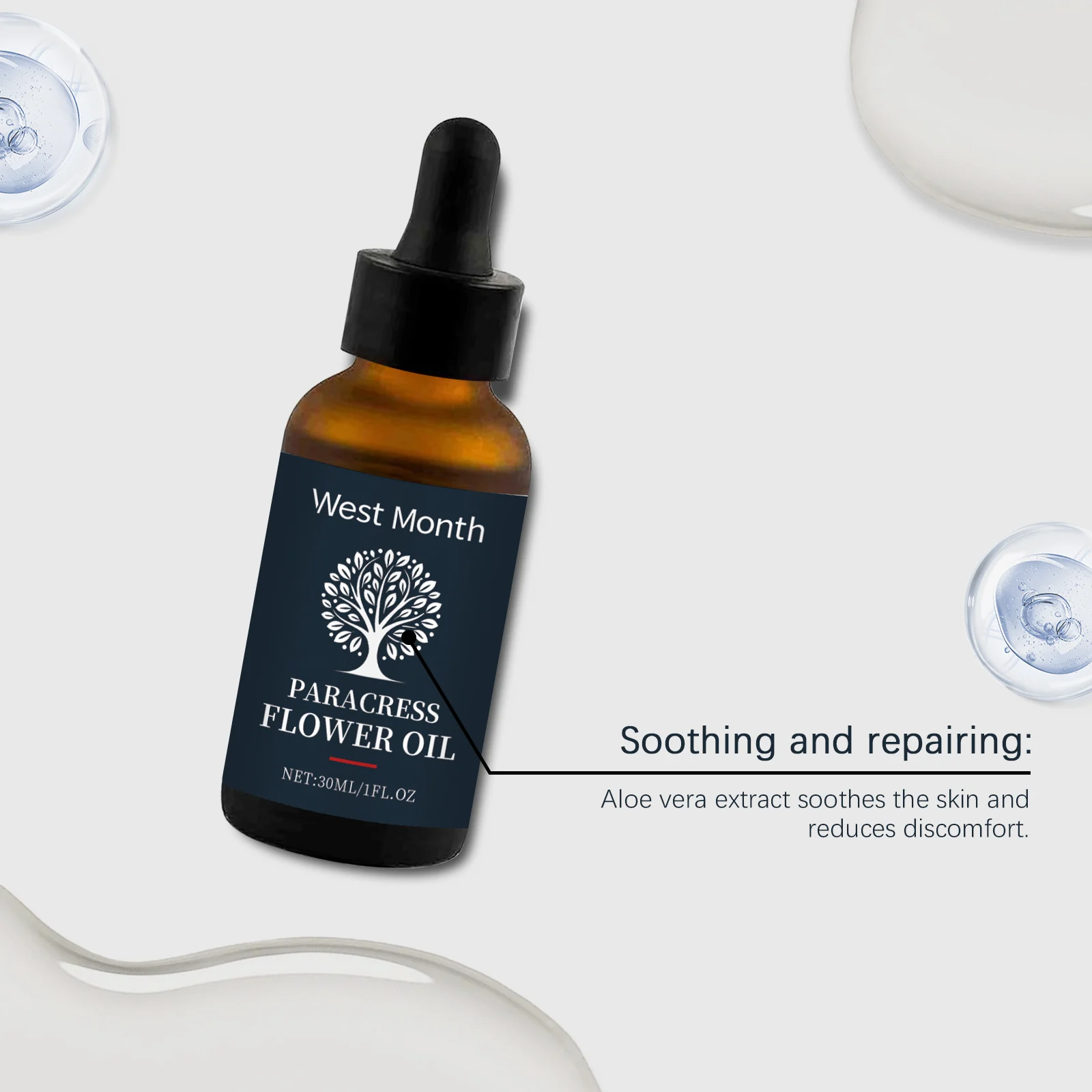 West Month Facial Serum Oil - Paracress Flower Oil for Deep Moisturizing & Wrinkle Reduction 6 facial serum oil wes vfmqprfu desc 6