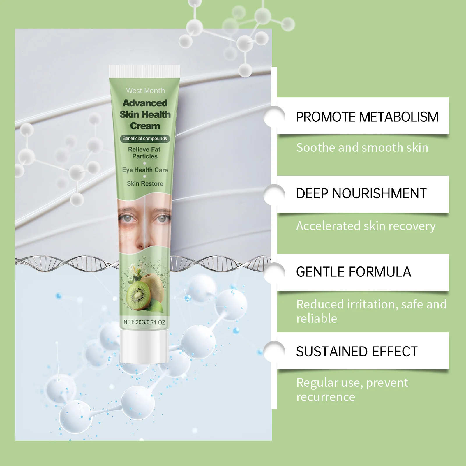 Fat Particle Repair Skin Cream | Soothing Moisturizer for Smooth & Healthy Skin 20g 8 fat particle repair skin cream 20g wes rapp62g3 desc 8