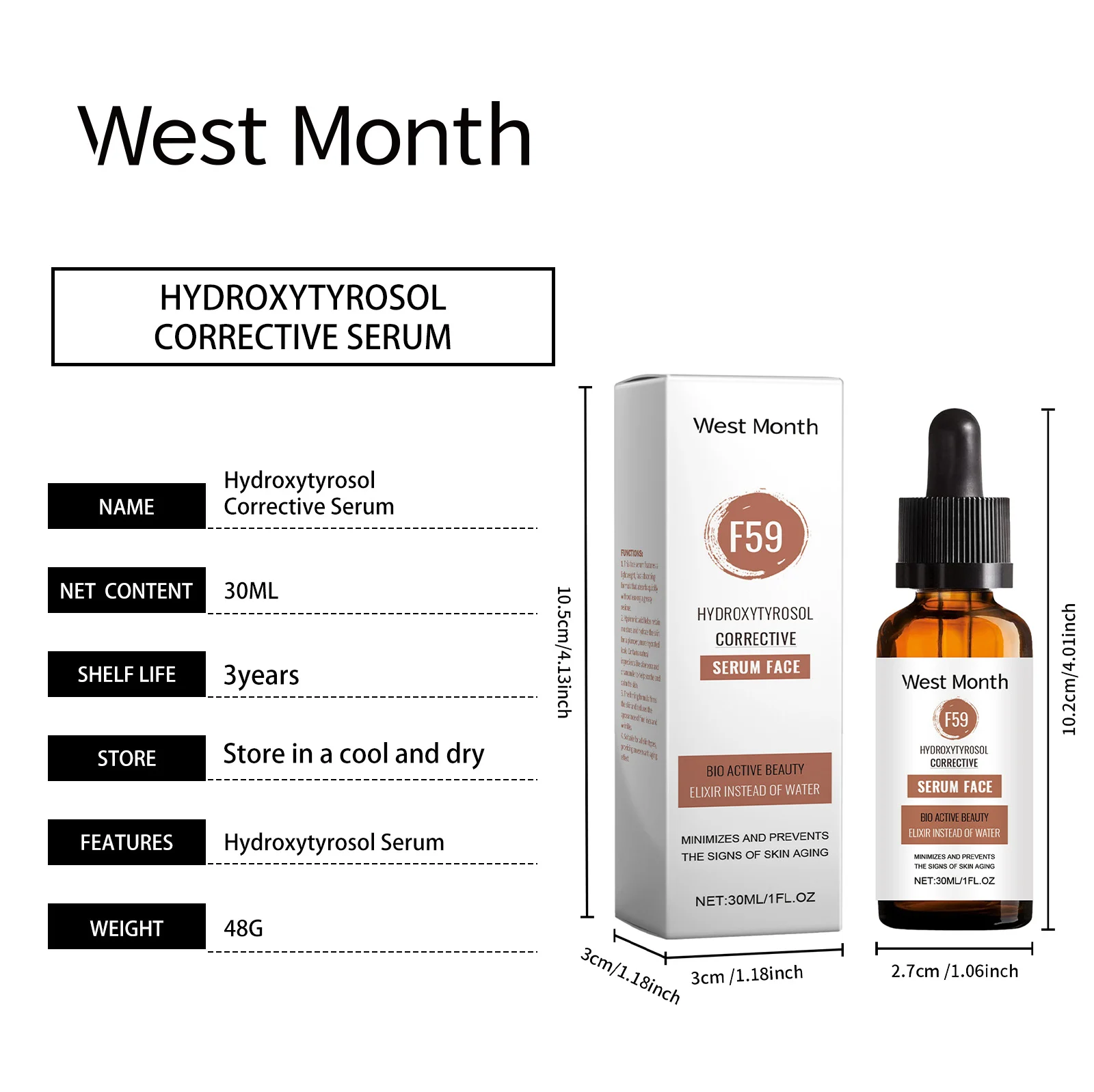 West Month Corrective Serum Face Firming Anti-Aging Moisturizing Hyaluronic Acid 1 firming anti aging serum wes yqf9cbt7 desc 1