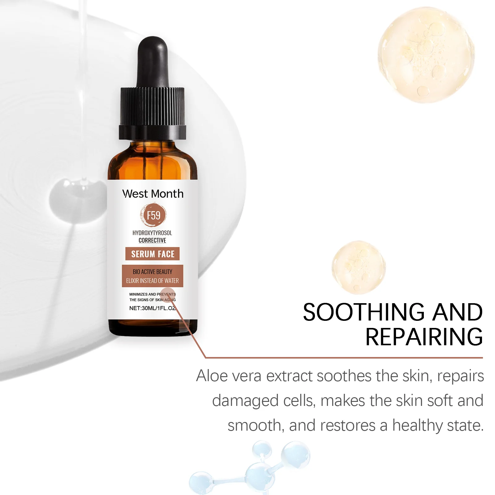 West Month Corrective Serum Face Firming Anti-Aging Moisturizing Hyaluronic Acid 8 firming anti aging serum wes yqf9cbt7 desc 8