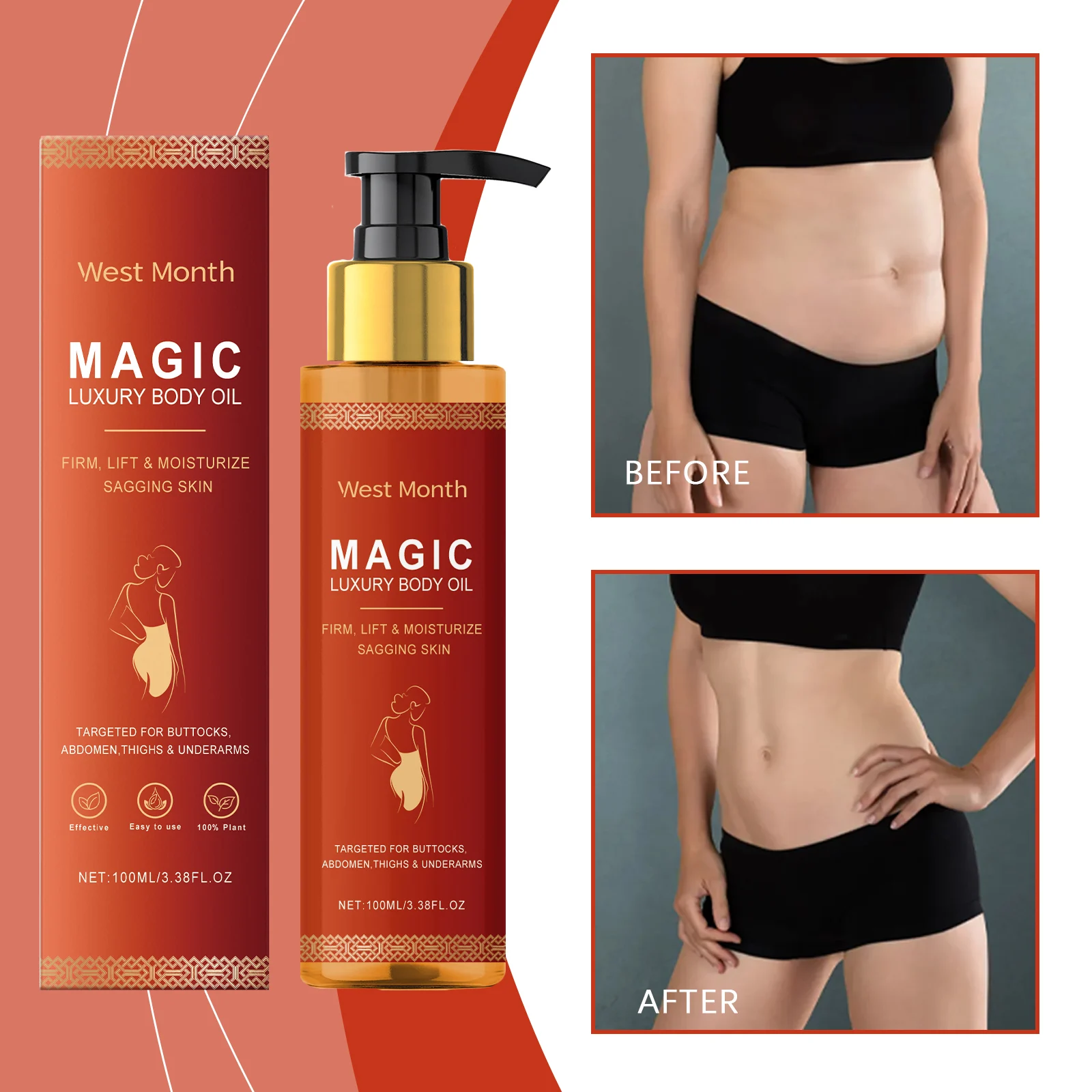 West Month Magic Luxury Body Oil for Firming, Lifting & Moisturizing Skin 2 firming body oil wes k8udzu9g desc 2
