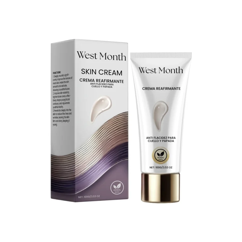 West Month Firming & Brightening Cream for Face and Neck, Anti-Wrinkle, Hydrating, Vitamin E & Niacinamide